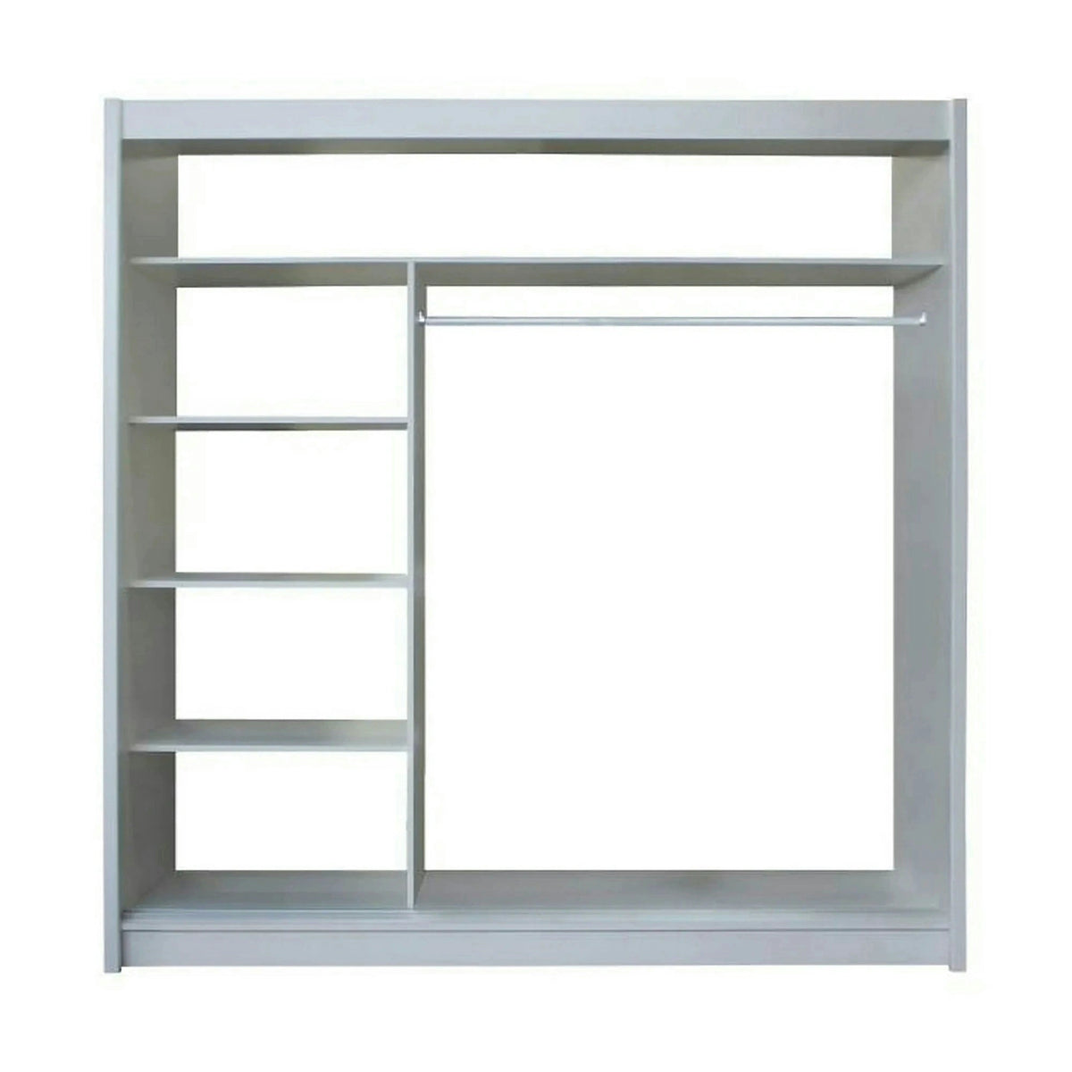 Dressing MERINA, alb/negru, PAL melaminat, cu 2 usi, 203x60x215 cm