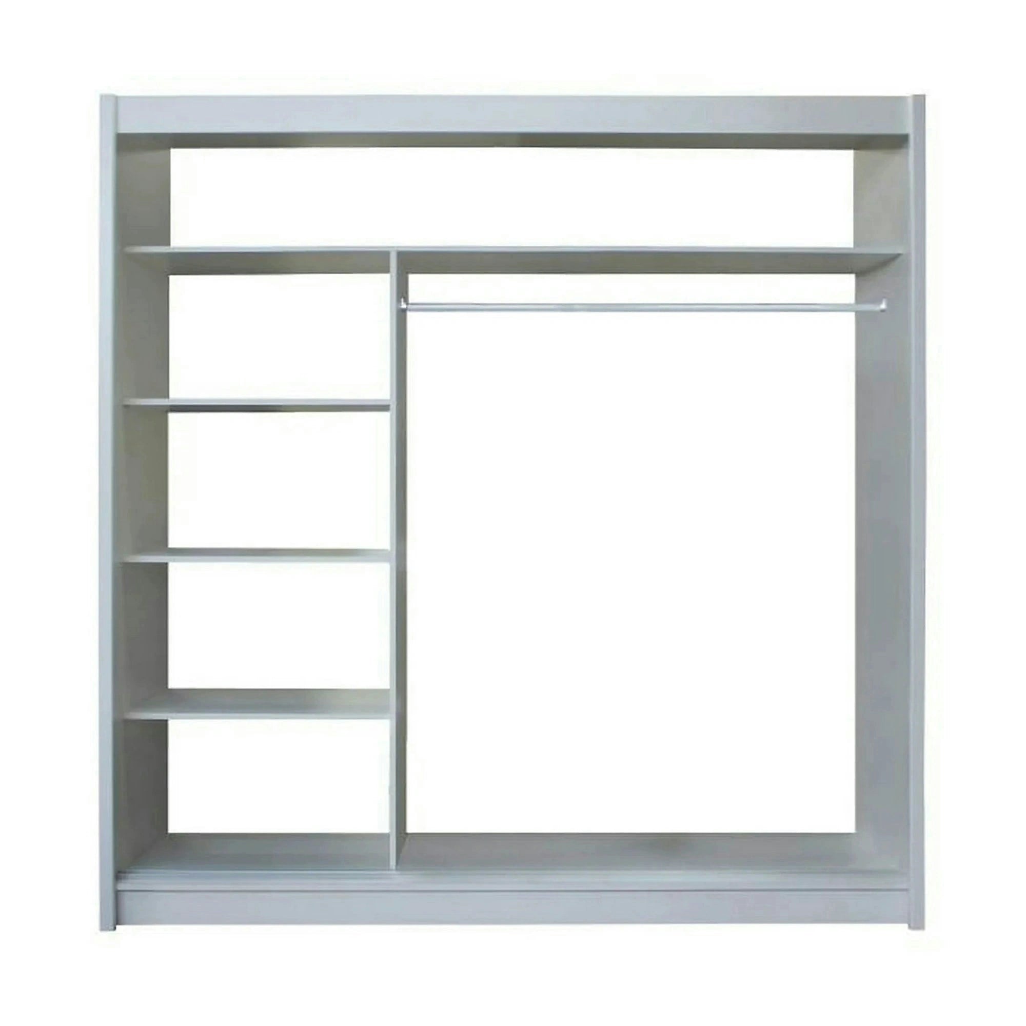 Dressing MERINA, alb/negru, PAL melaminat, cu 2 usi, 203x60x215 cm
