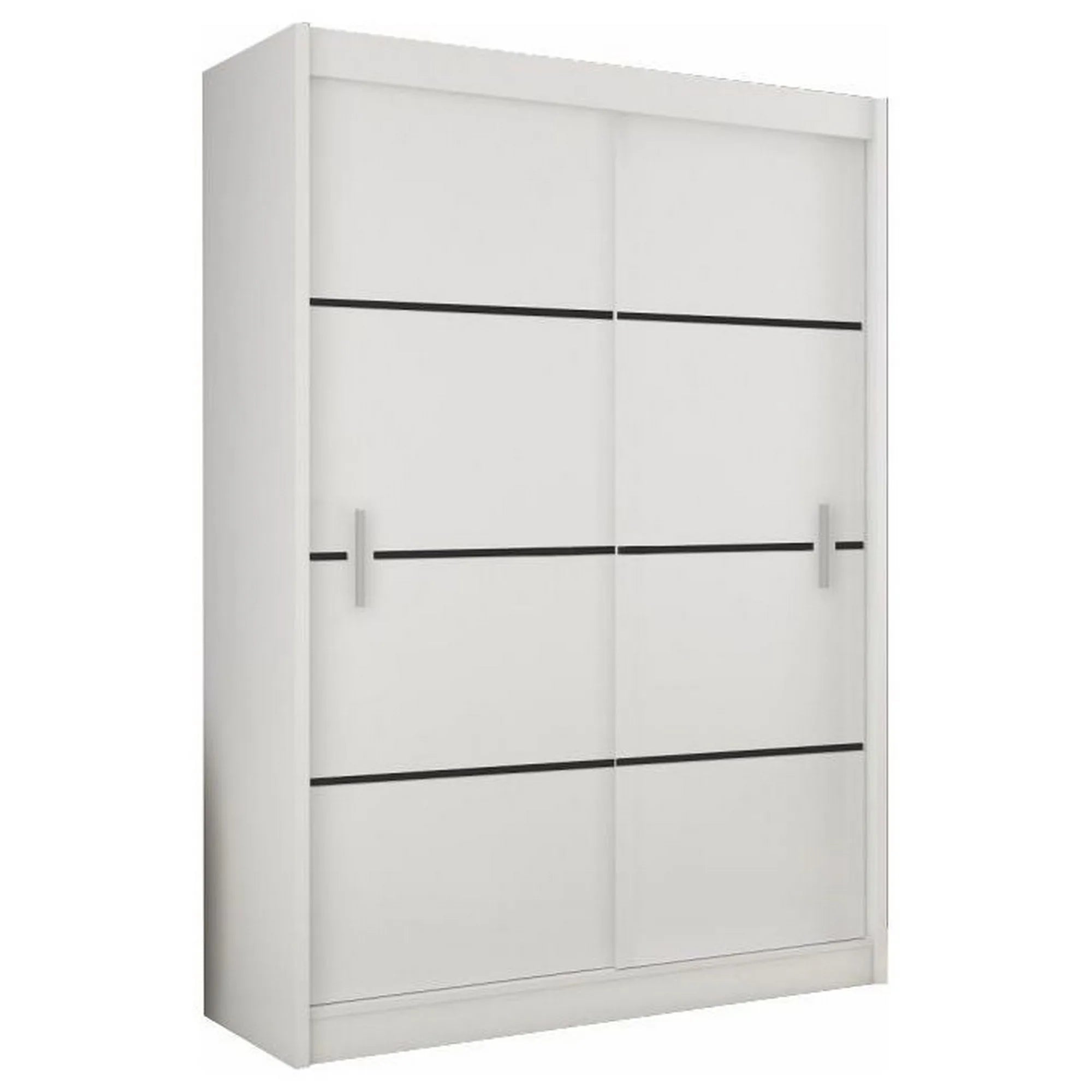 Dressing MERINA, alb/negru, PAL melaminat, cu 2 usi, 203x60x215 cm