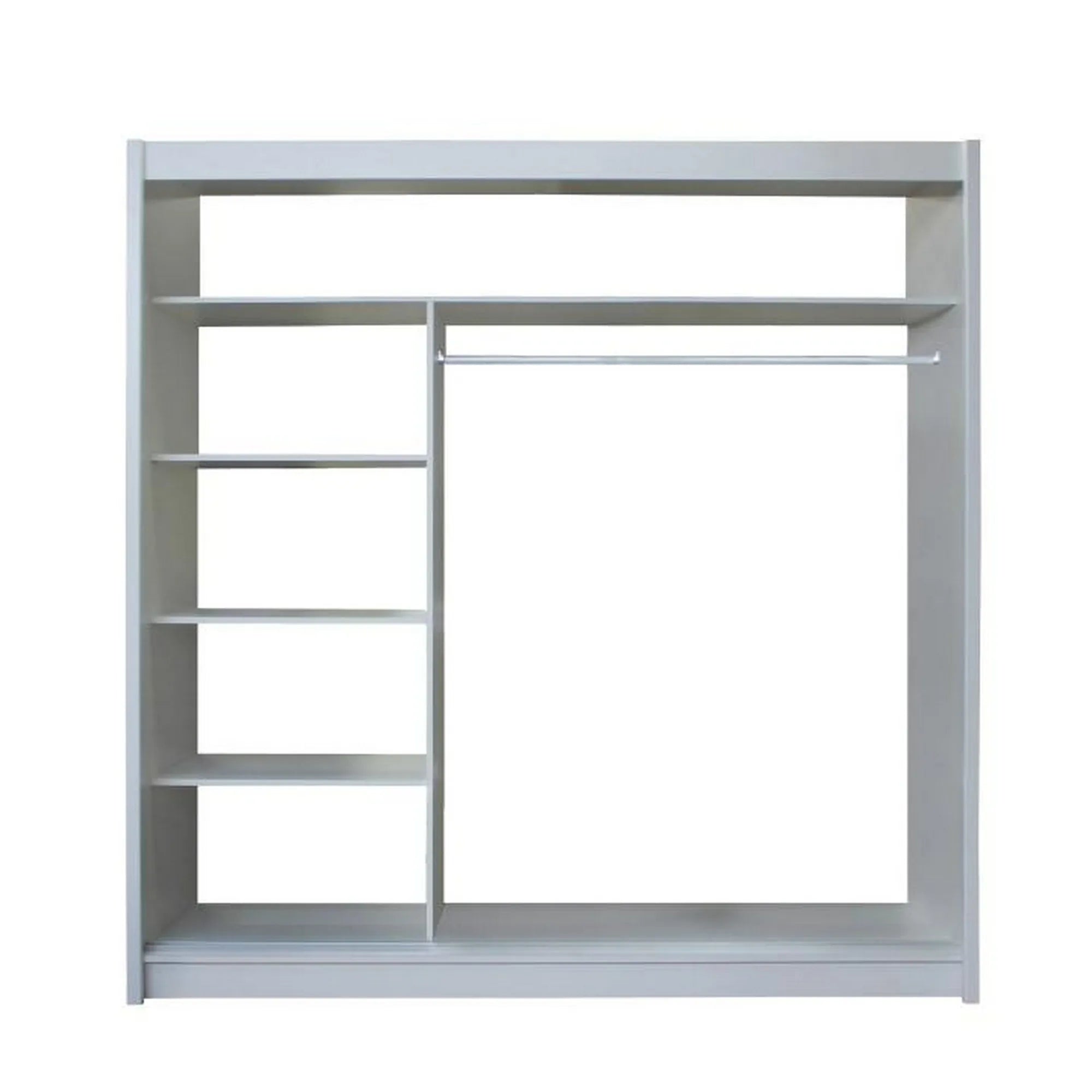 Dressing MERINA, alb/negru, PAL melaminat, cu 2 usi, 203x60x215 cm