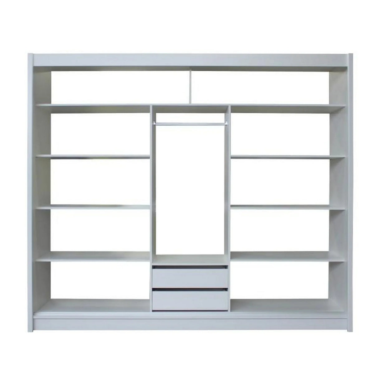 Dressing MERINA, alb/negru, PAL melaminat, cu 3 usi, 250x60x215 cm