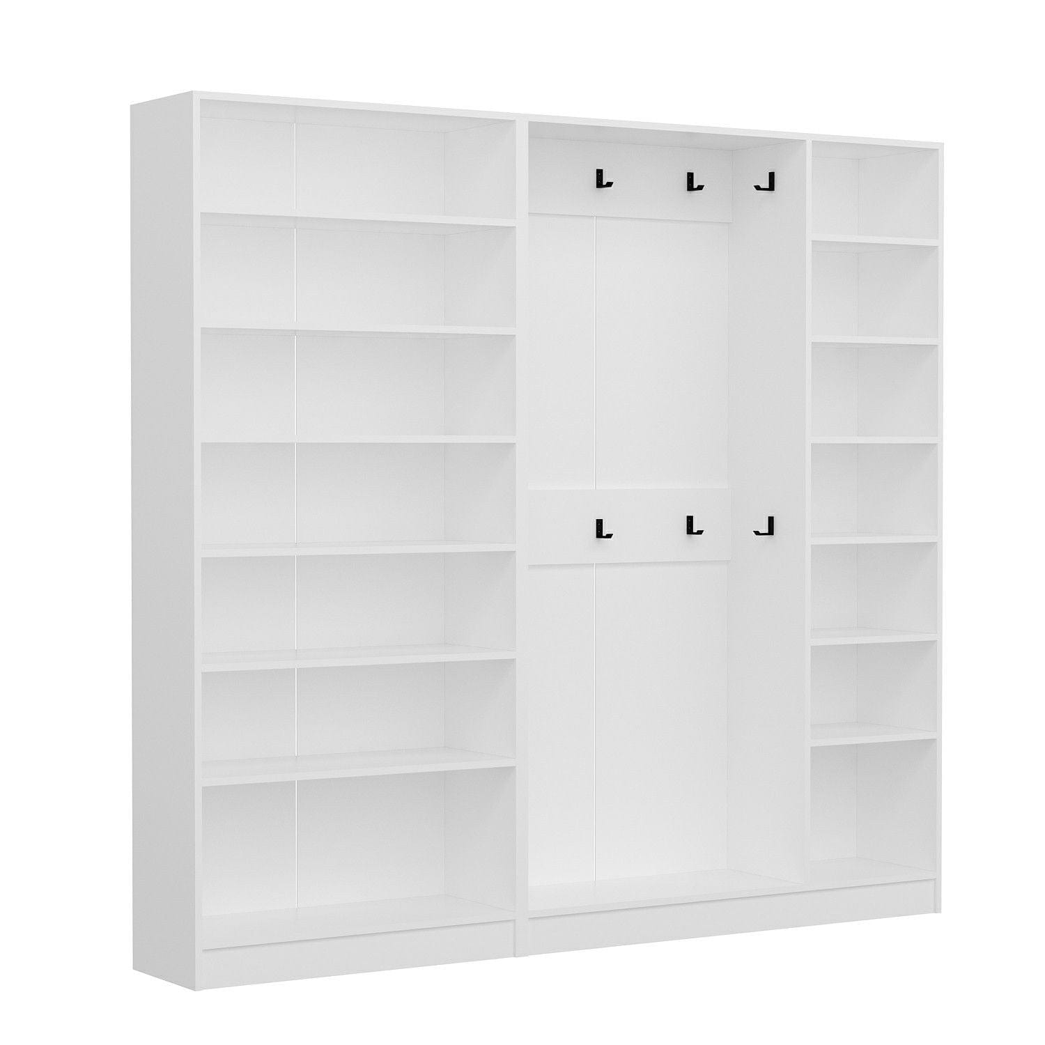 Dressing NOAH 8223, stejar/alb, PAL melaminat, cu 5 usi, 225x35x210 cm