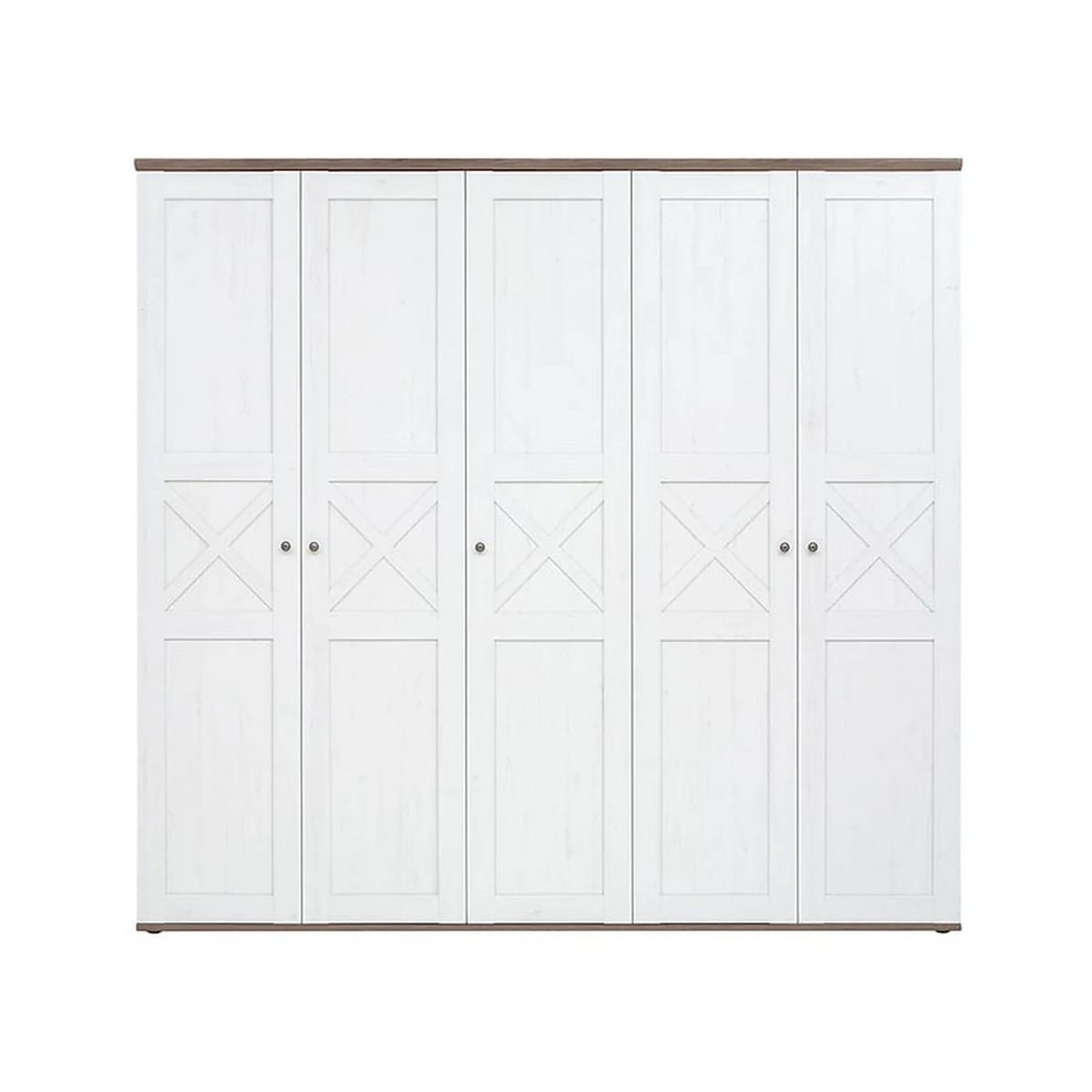 Dressing STOCKHOLM, pin alb andersen/stejar sonoma, PAL, cu 5 usi, 243x59x226 cm