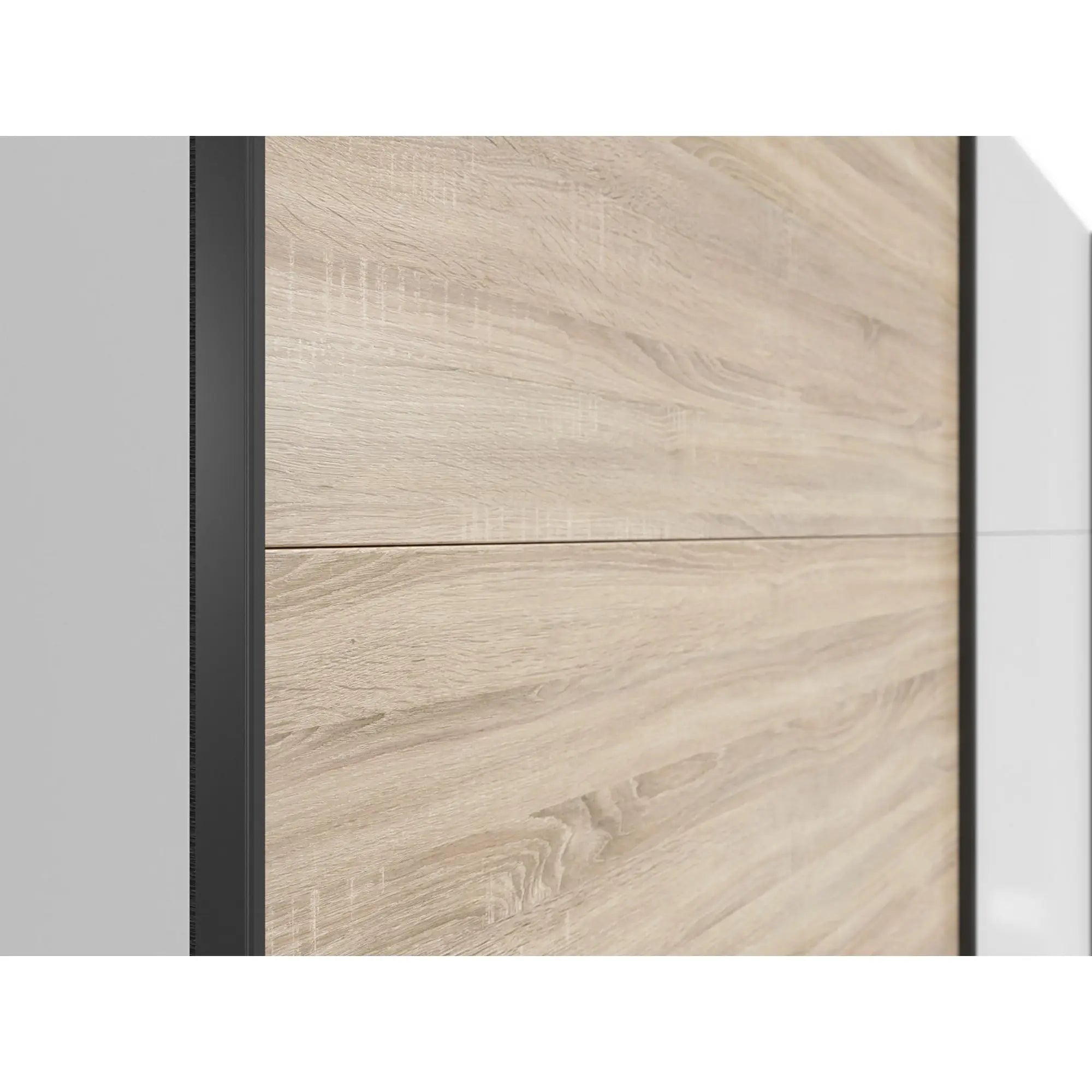 Dressing TETRIX, alb lucios/stejar sonoma, PAL, cu 2 usi, 220x60x196 cm