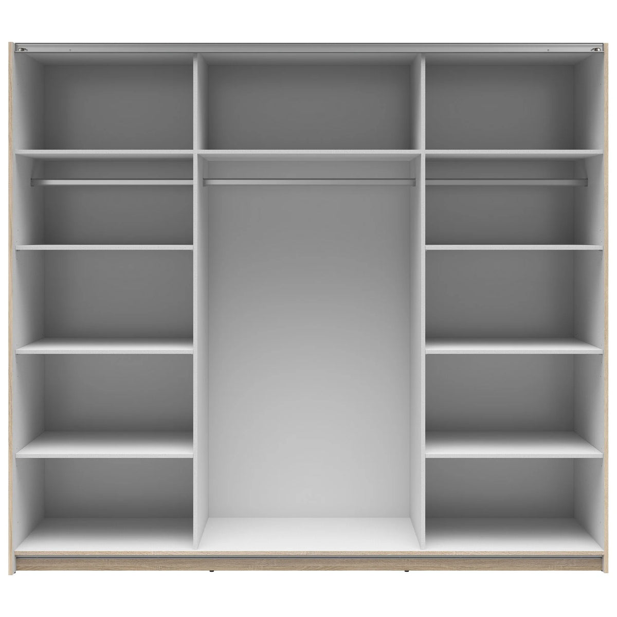 Dressing TETRIX, stejar sonoma/alb lucios, PAL, cu 2 usi, 220x60x196 cm