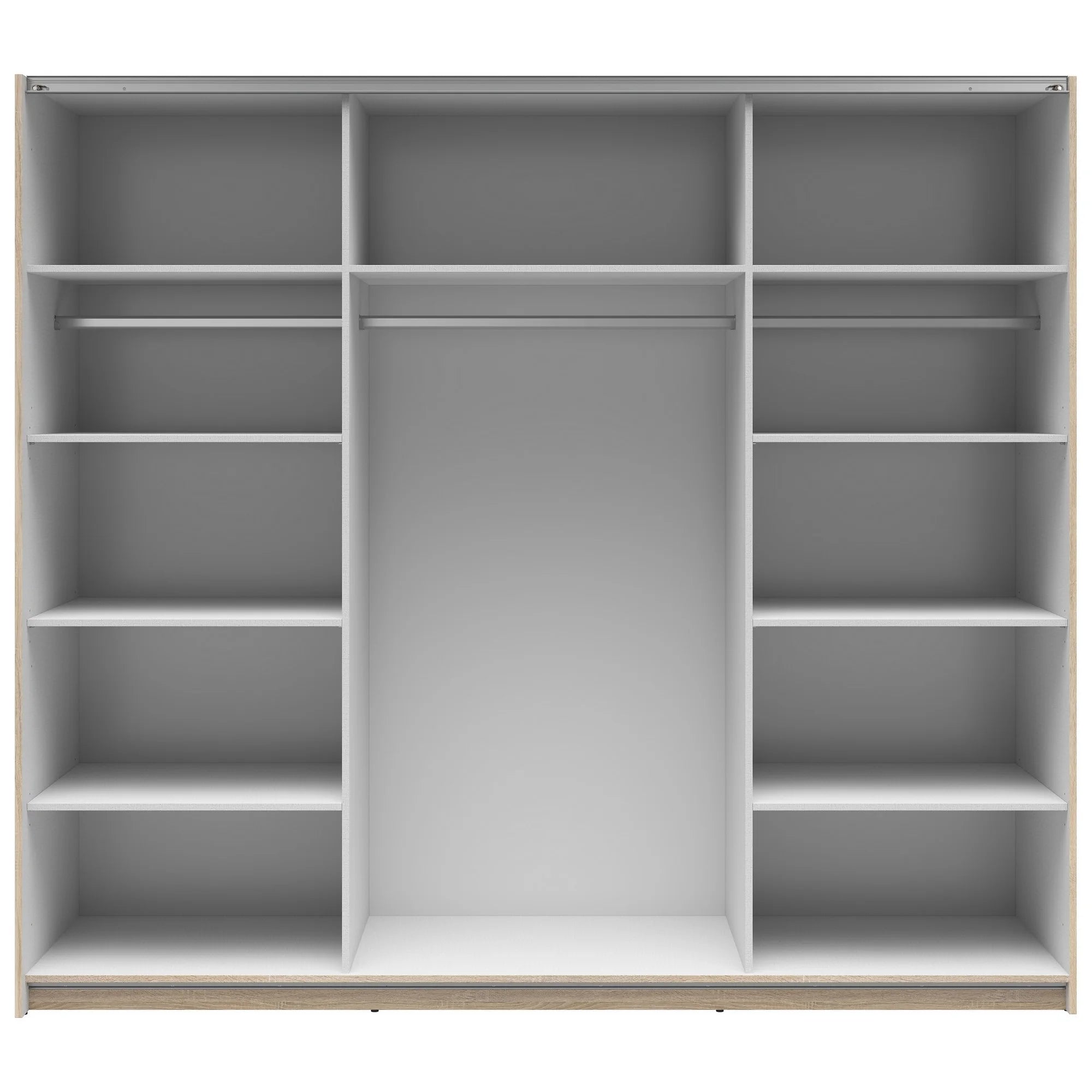 Dressing TETRIX, stejar sonoma/alb lucios, PAL, cu 2 usi, 220x60x196 cm