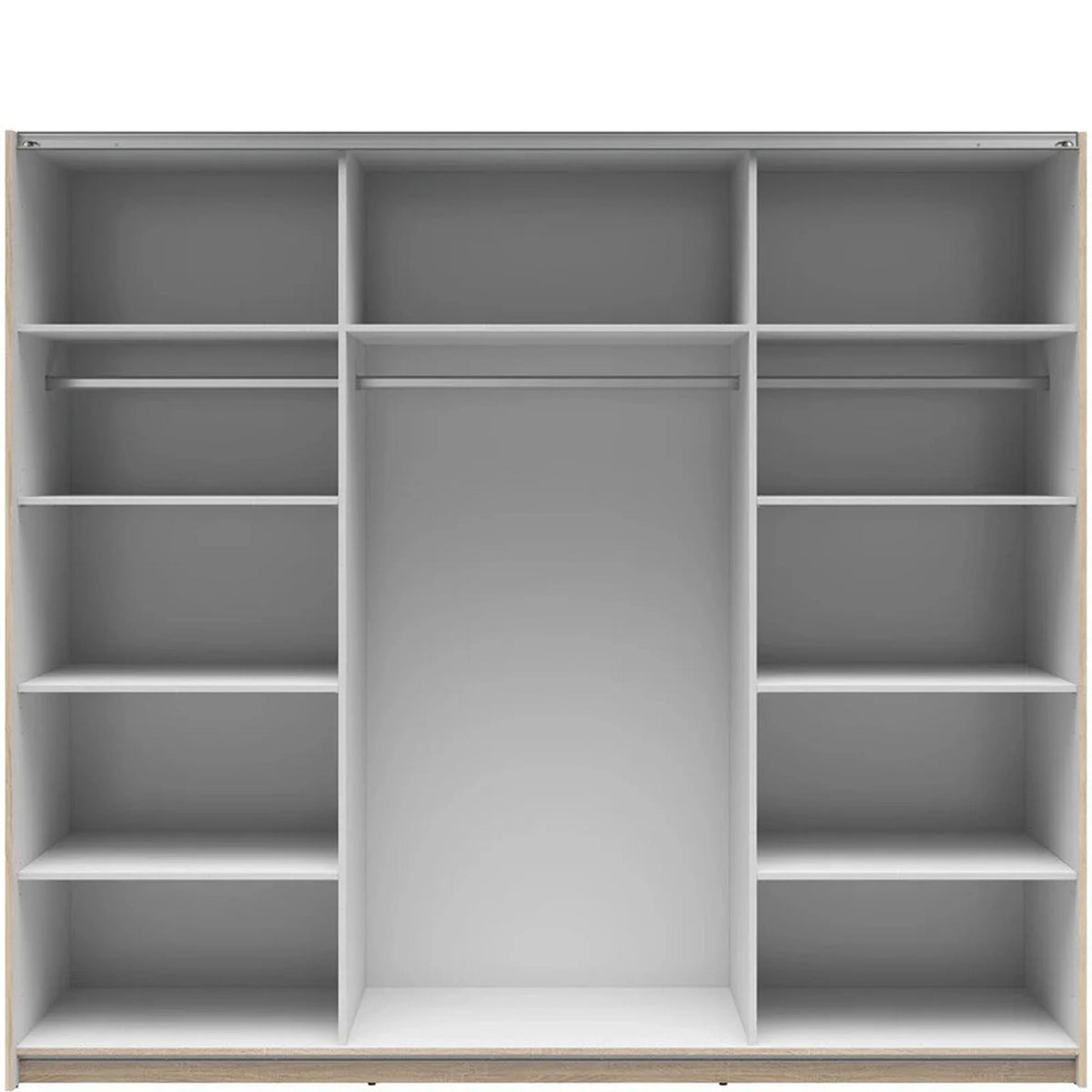 Dressing TETRIX, stejar sonoma, PAL, cu 2 usi si oglinda, 220x60x196 cm