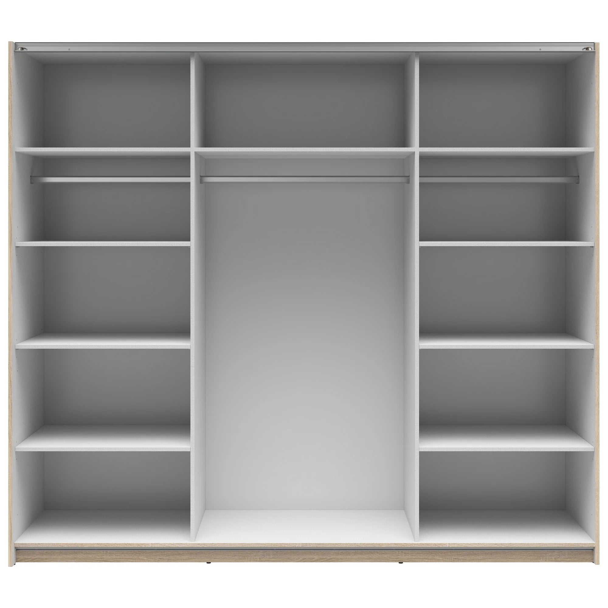 Dressing TETRIX, stejar sonoma, PAL, cu 2 usi si oglinzi, 220x60x196 cm