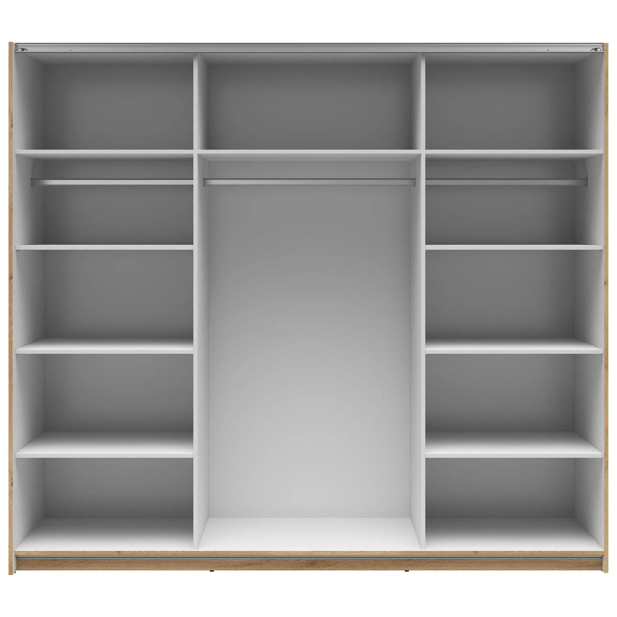 Dressing TETRIX, stejar wotan, PAL, cu 2 usi si oglinzi, 220x60x196 cm