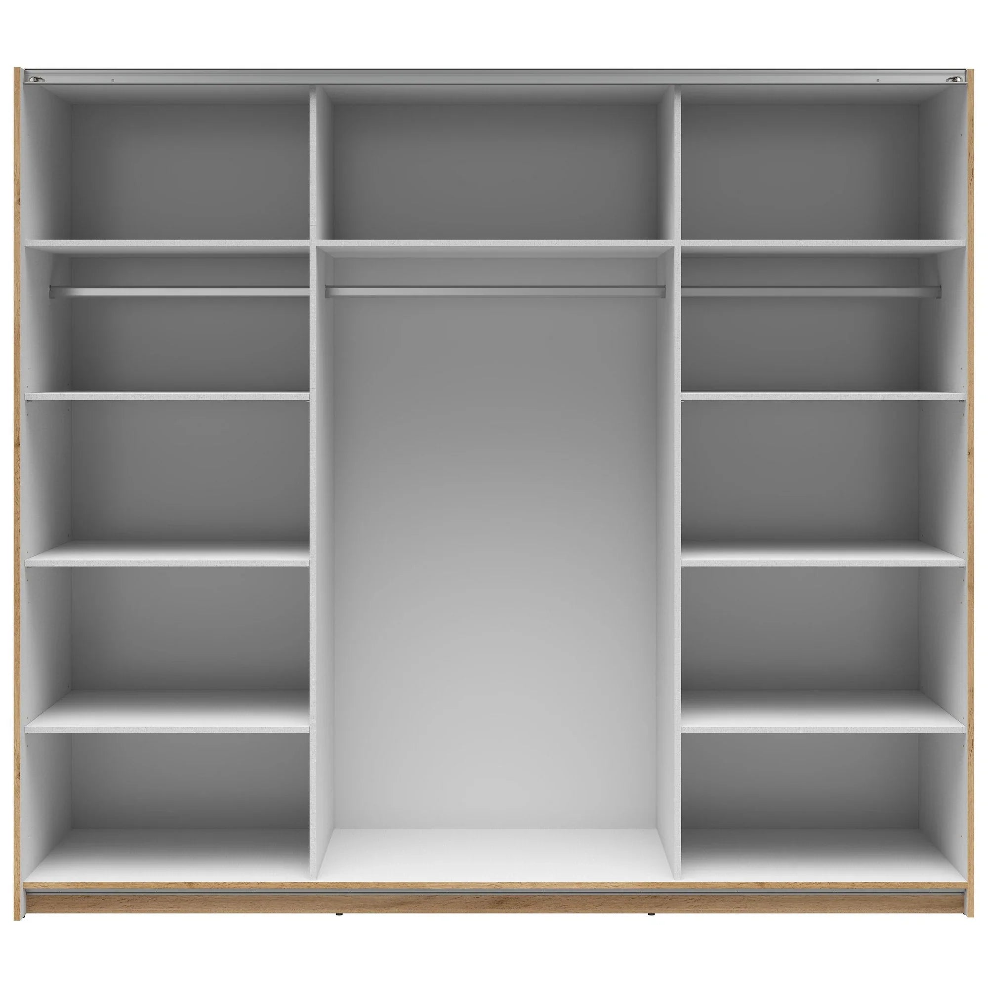 Dressing TETRIX, stejar wotan, PAL, cu 2 usi si oglinzi, 220x60x196 cm