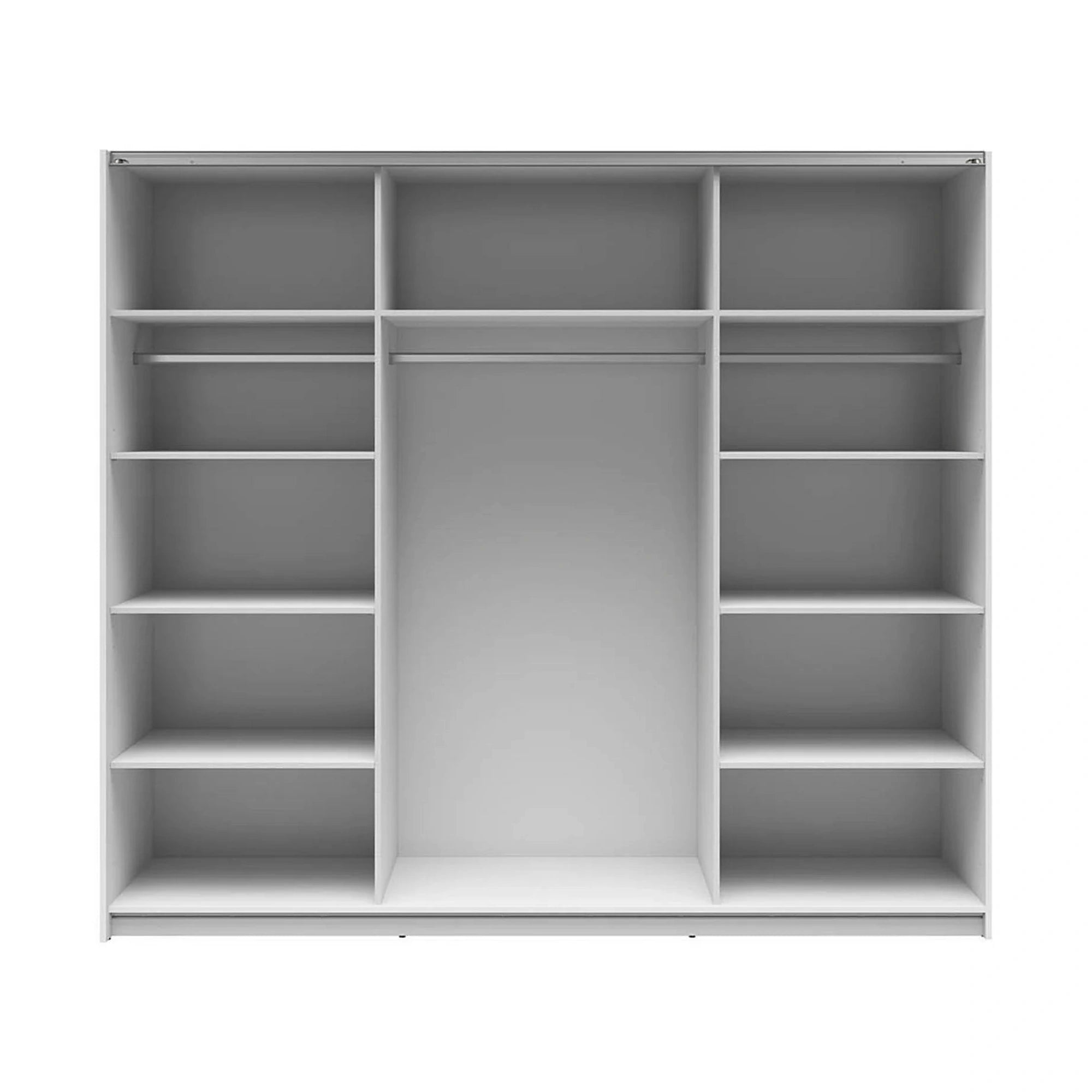 Dulap 2 usi cu oglinda TETRIX, alb lucios, PAL, 220x60x196 cm