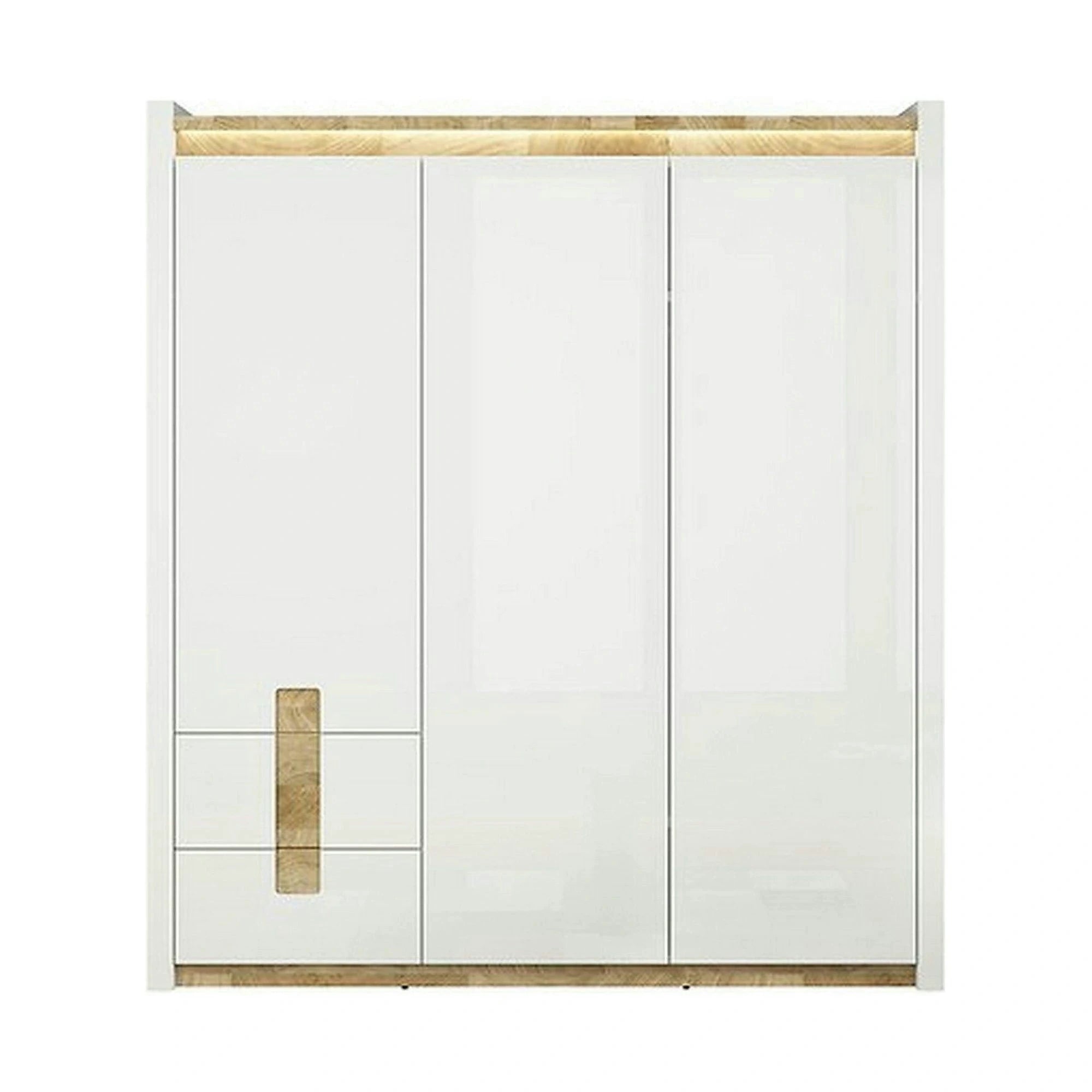 Dulap ALAMEDA, alb/stejar, PAL, cu 3 usi si 2 sertare, 180x60x202 cm