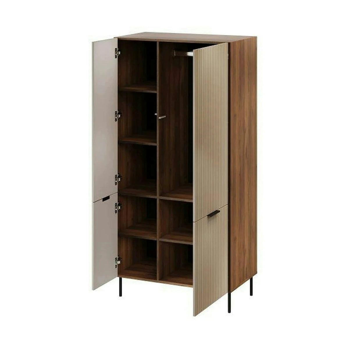 Dulap ALMERA TYP5, nuc/casmir, PAL laminat, cu 2 usi, 90x52x185 cm
