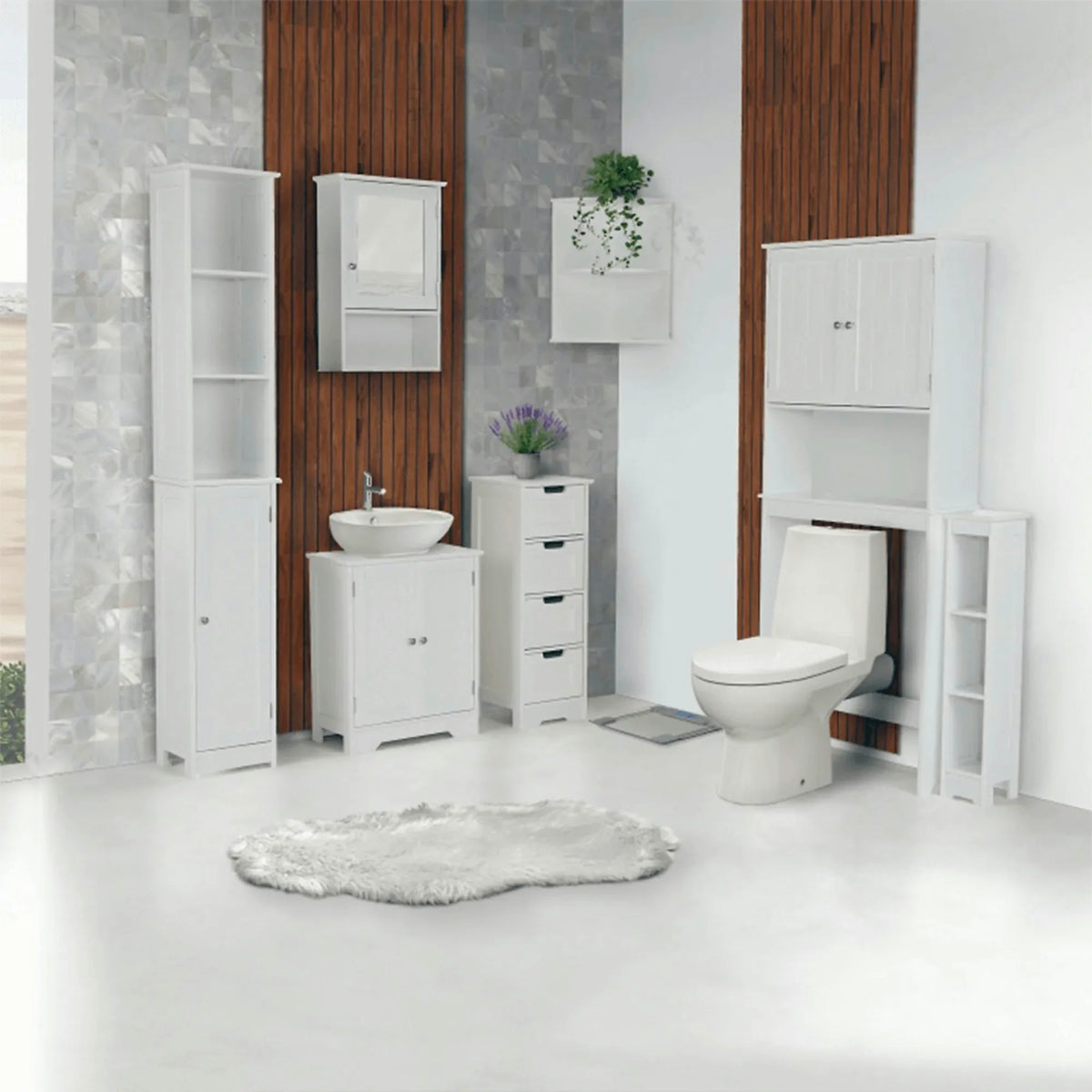 Dulap ATENE TYPUL 1, alb, cu o usa, 30x24x172 cm