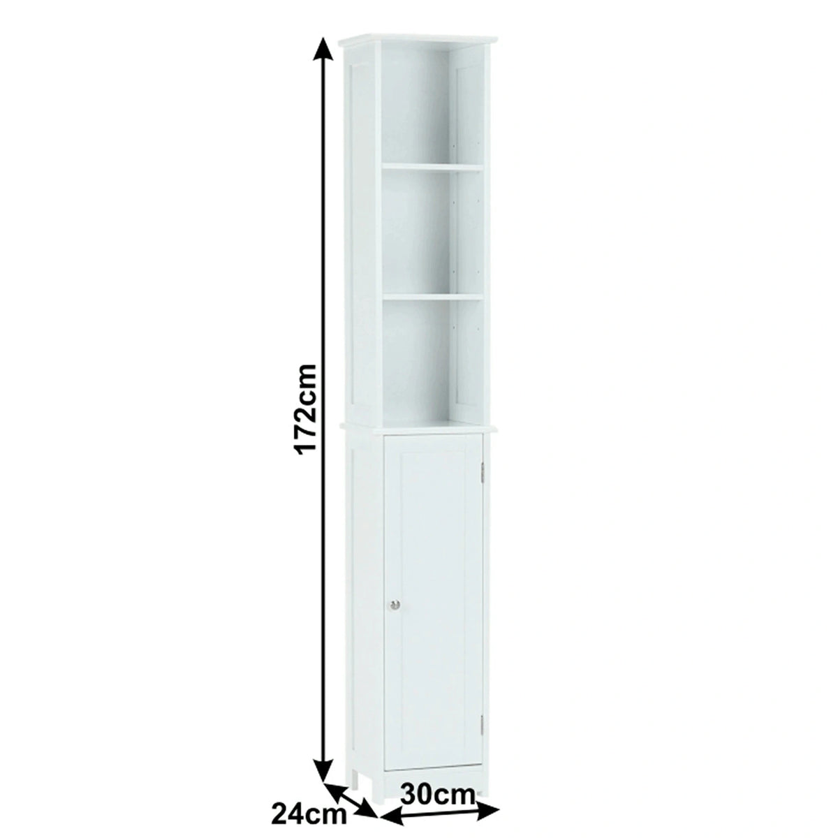 Dulap ATENE TYPUL 1, alb, cu o usa, 30x24x172 cm