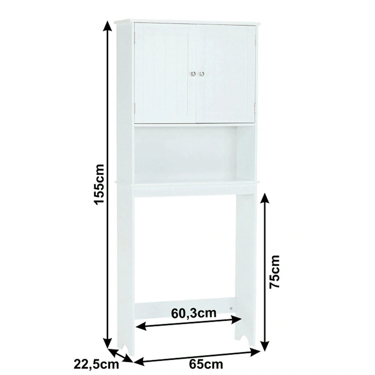 Dulap ATENE TYPUL 5, alb, cu 2 usi, 65x23x155 cm