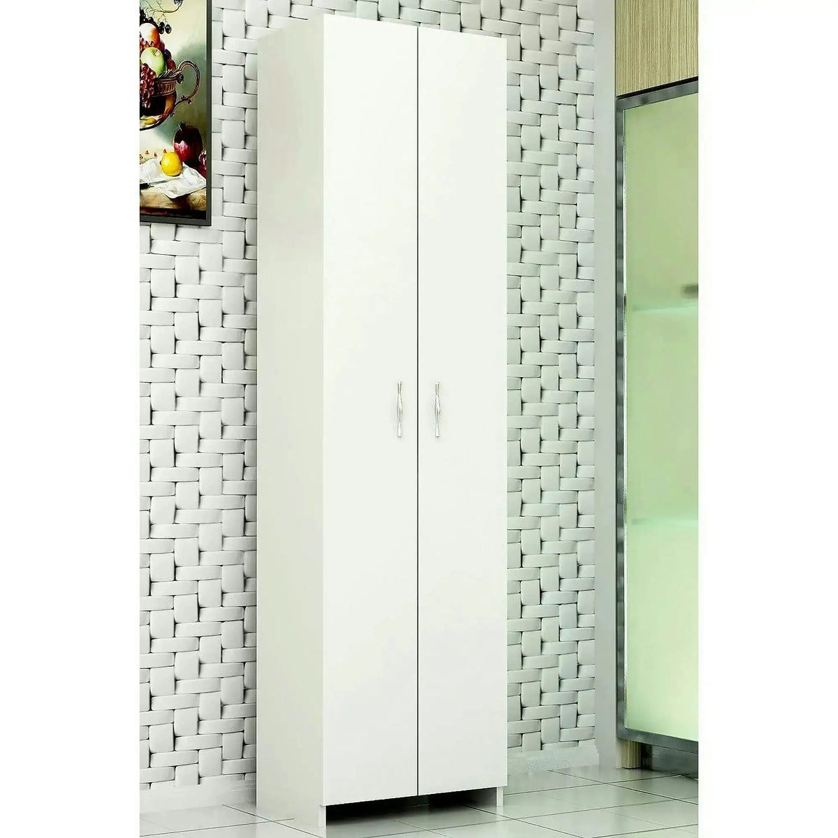 Dulap ATLANTIS, alb, PAL melaminat, cu 2 usi, 49x30x182 cm