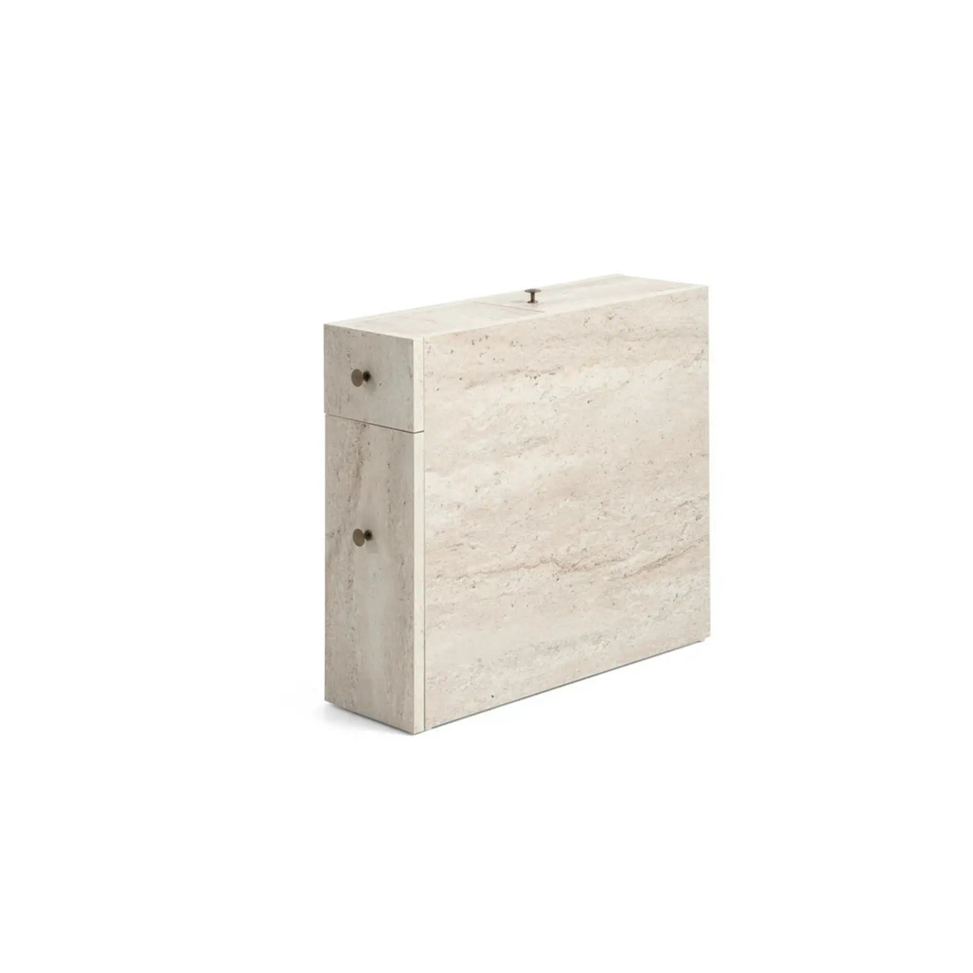 Dulap baie CALENCIA, bej cu efect de marmura, PAL melaminat, cu 2 sertare, 60x20x55 cm