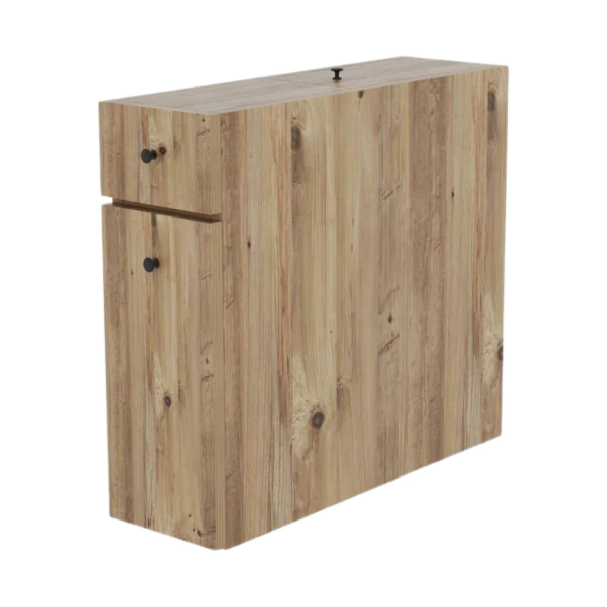 Dulap baie CALENCIA, stejar miere, PAL melaminat, cu 2 sertare, 19x60x55 cm