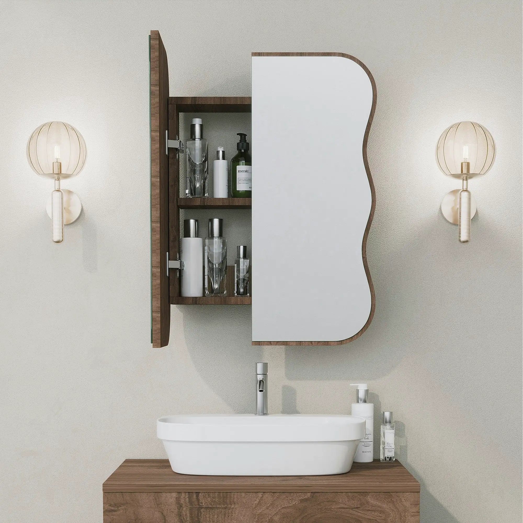 Dulap baie DAY DREAM, nuc, PAL, cu 2 usi, 50x12x45 cm