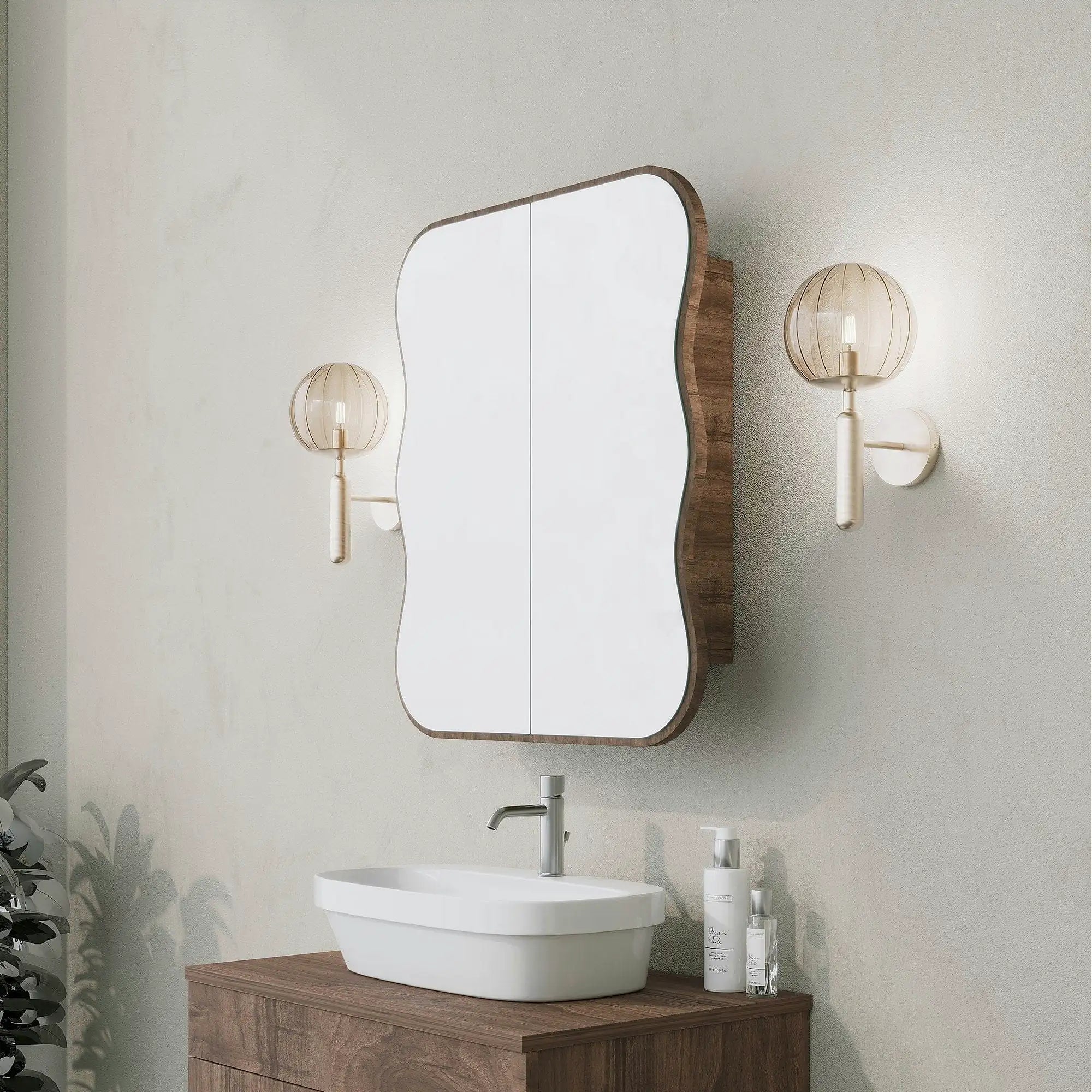 Dulap baie DAY DREAM, nuc, PAL, cu 2 usi, 50x12x45 cm