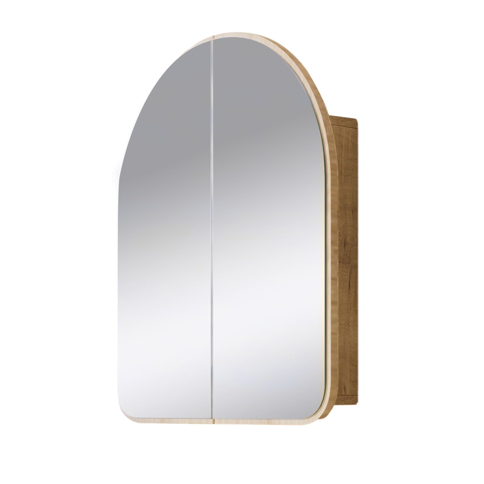 Dulap baie HOPE CABINET, stejar inchis, PAL/sticla, cu 2 usi, 50x12x45 cm