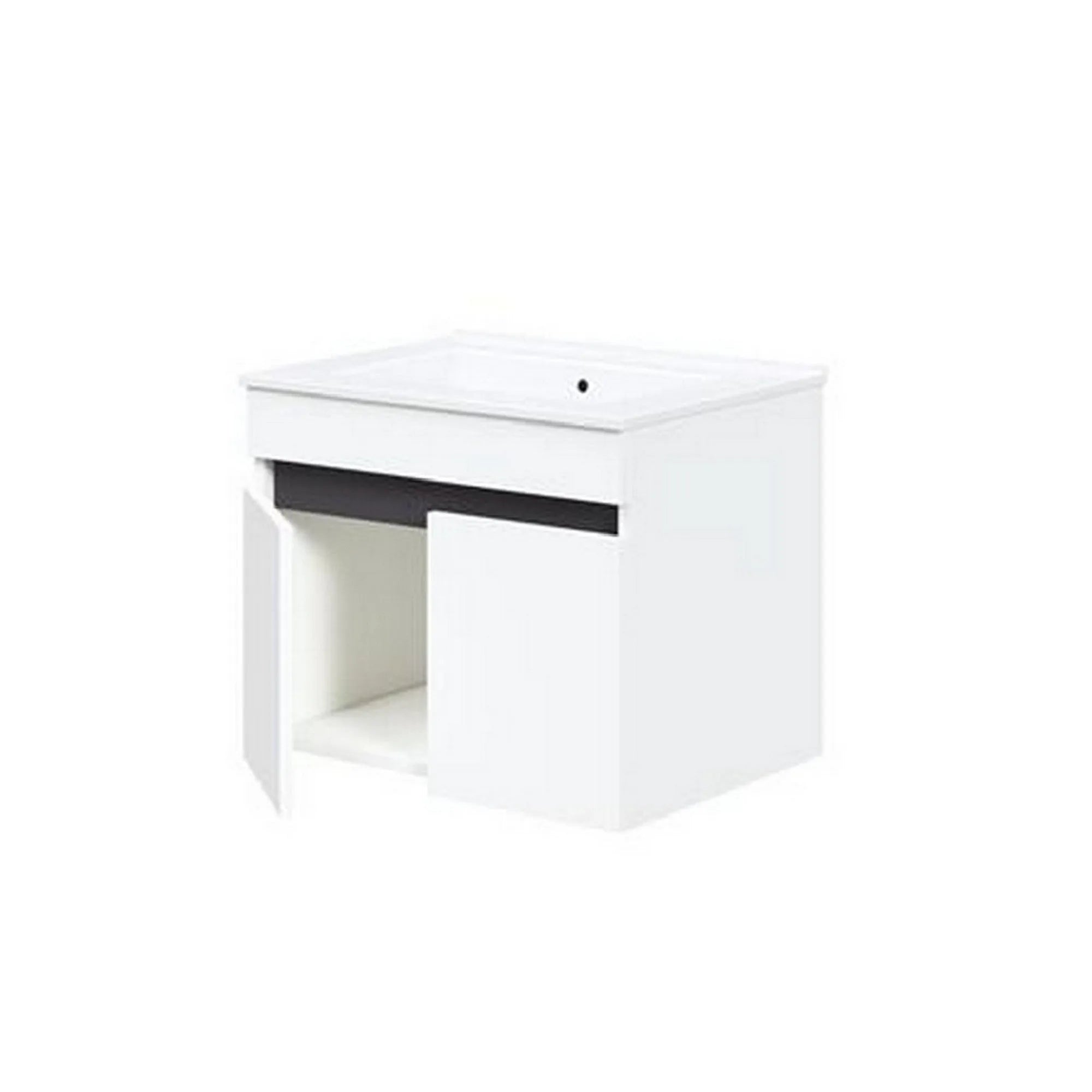 Dulap baie suspendat FIGARO, alb, PAL laminat, cu 2 usi, pentru lavoar, 60x46x48 cm