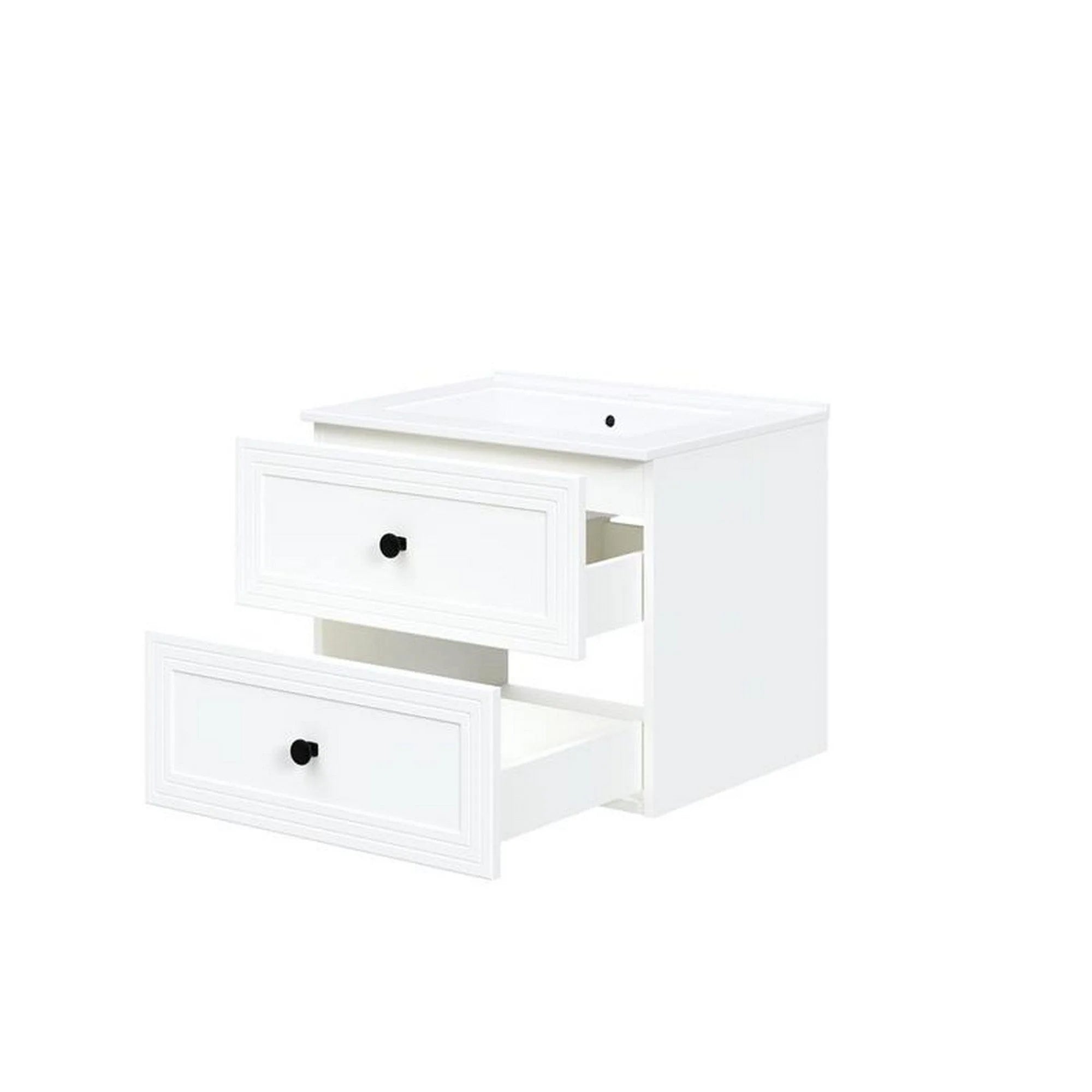 Dulap baie suspendat TORETO, alb mat, PAL laminat, cu 2 sertare, 60x45x46 cm