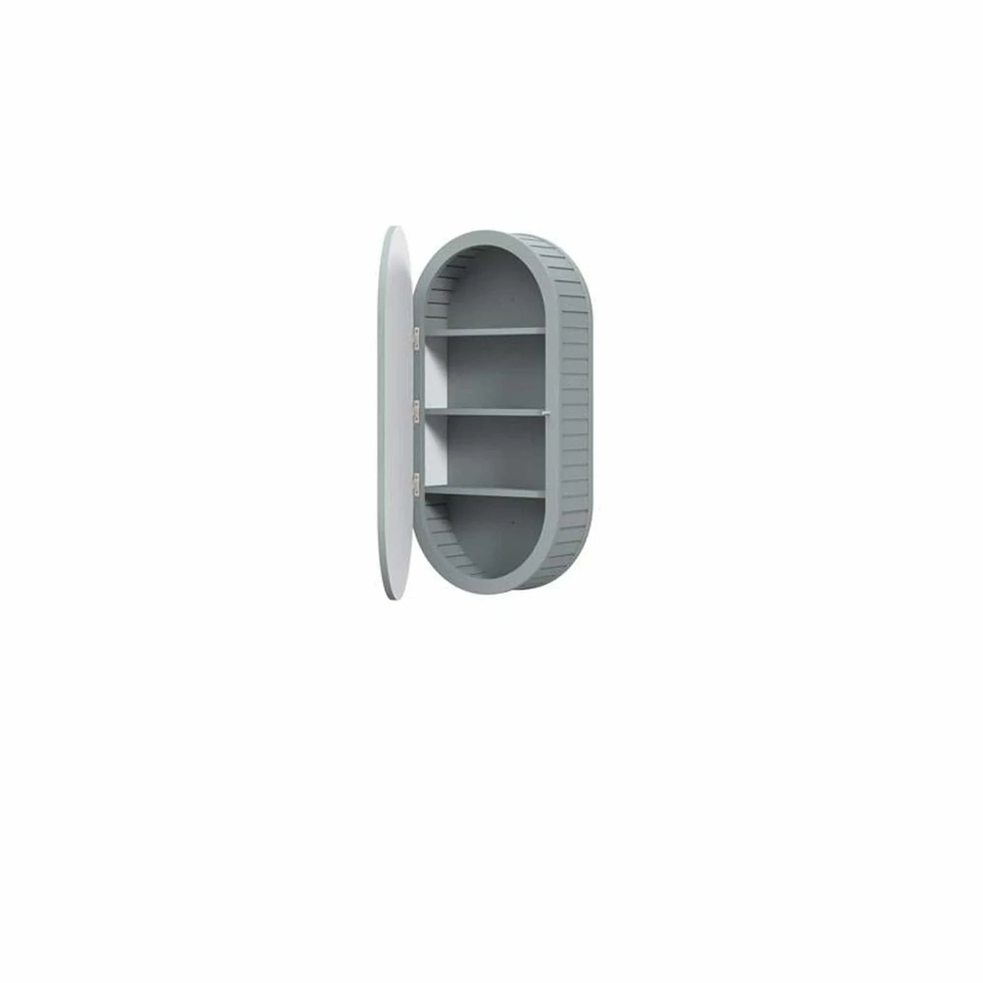 Dulap baie VENEZIA, gri mat, PAL laminat, cu oglinda, 48x19x95 cm