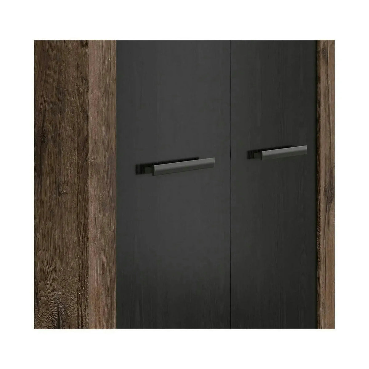 Dulap BALIN, negru/stejar, PAL, cu 2 usi, 98x55x195 cm