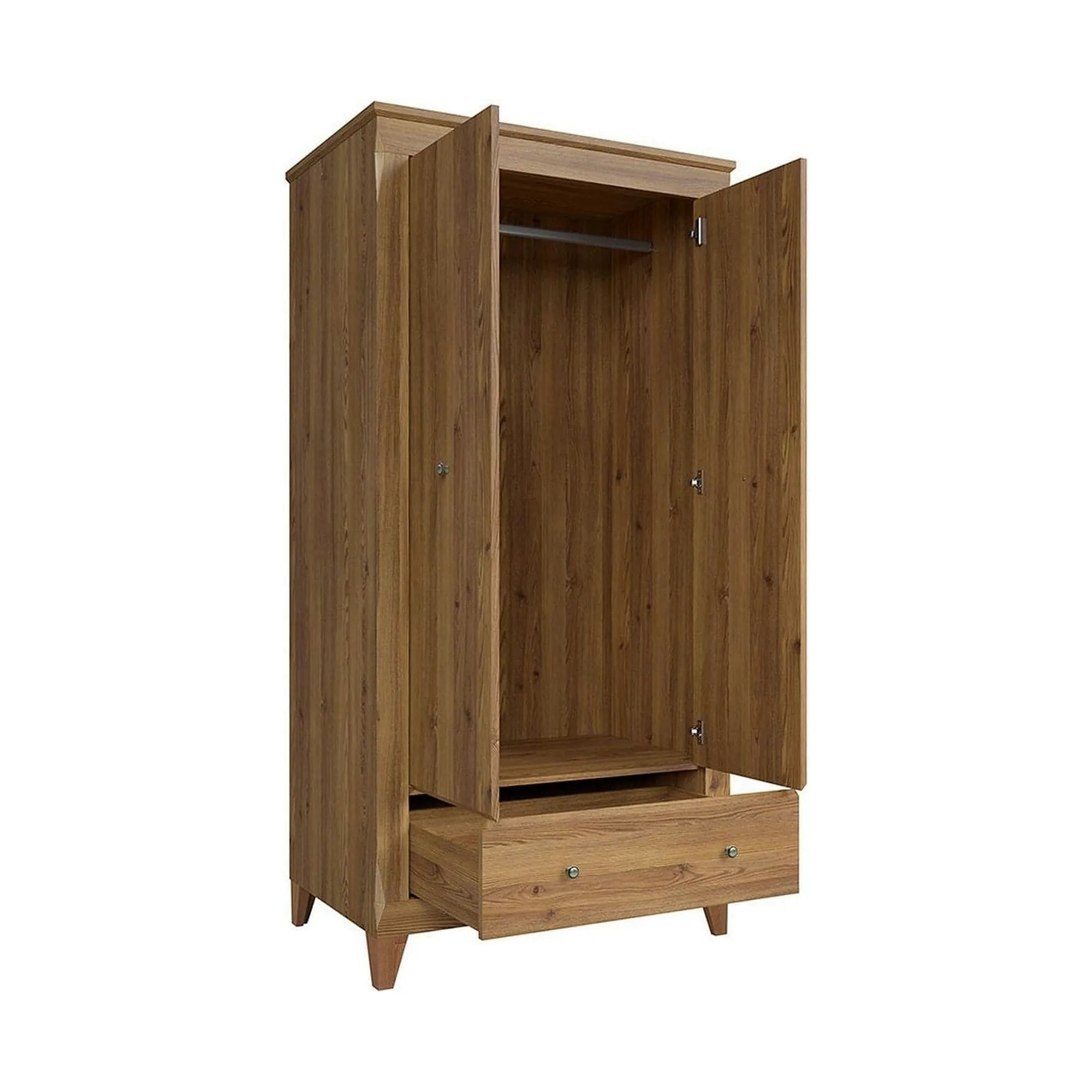 Dulap BERGEN, stejar zada Sibiu, PAL, cu 2 usi si un sertar, 102x63x202 cm