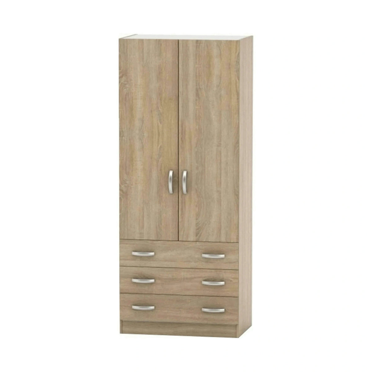 Dulap BETTY 2 BE02-001-00, stejar sonoma, PAL melaminat, cu 2 usi si 3 sertare, 90x57x220 cm
