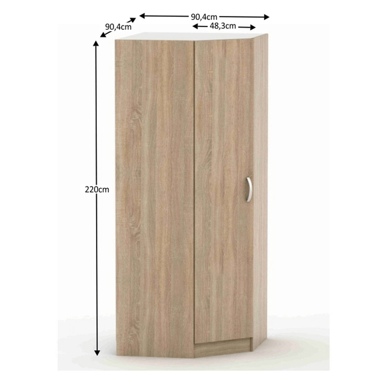 Dulap BETTY 2 BE02-016-00, stejar sonoma, PAL laminat, cu o usa, 90x90x220 cm