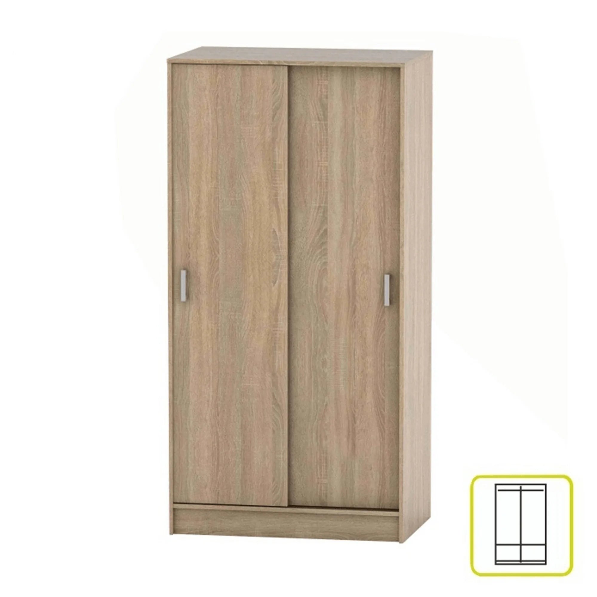 Dulap BETTY 4 BE04-001-00, stejar sonoma, DTD laminat, cu 2 usi, 90x58x180 cm