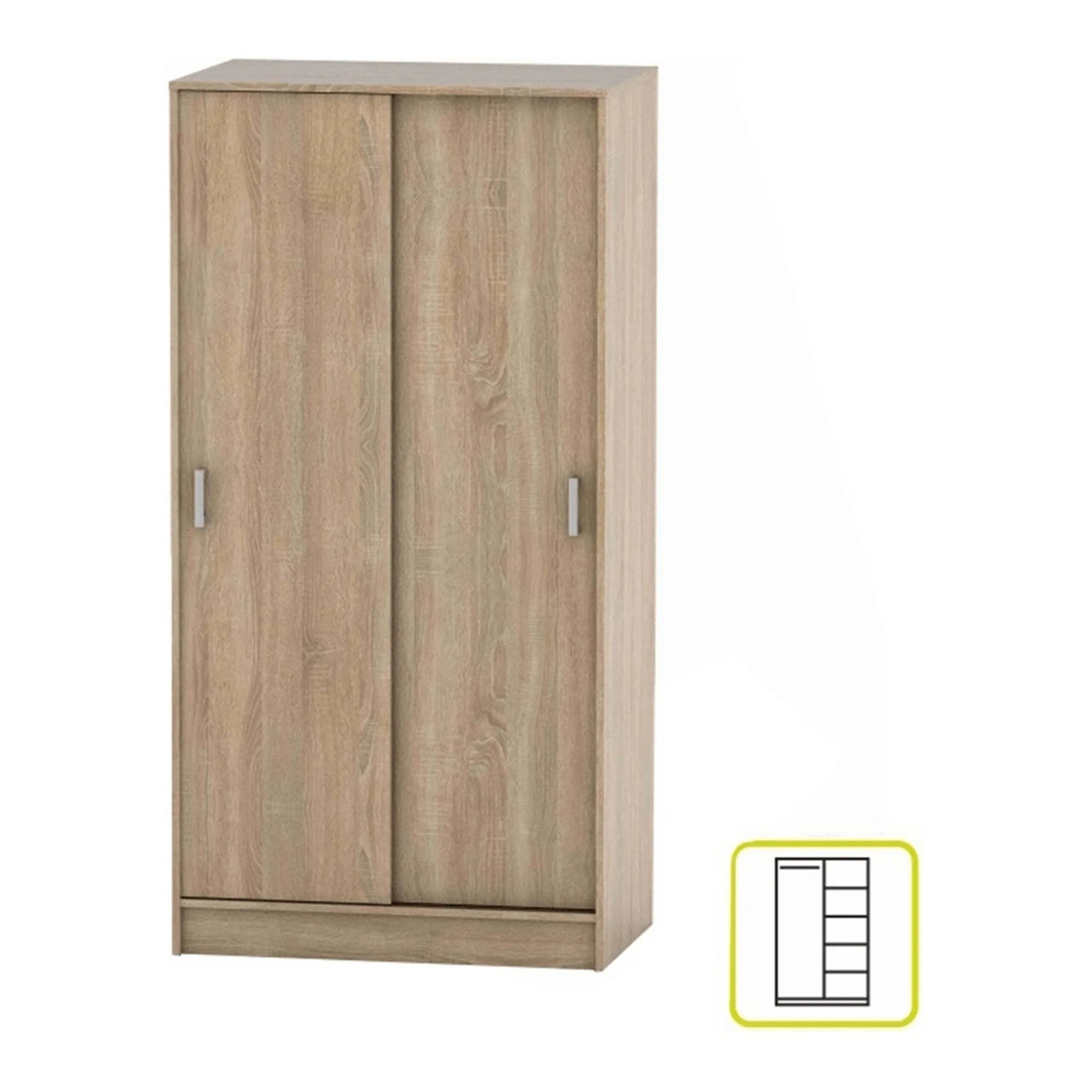 Dulap BETTY 4 BE04-002-00, stejar sonoma, PAL melaminat, cu 2 usi, 90x58x180 cm