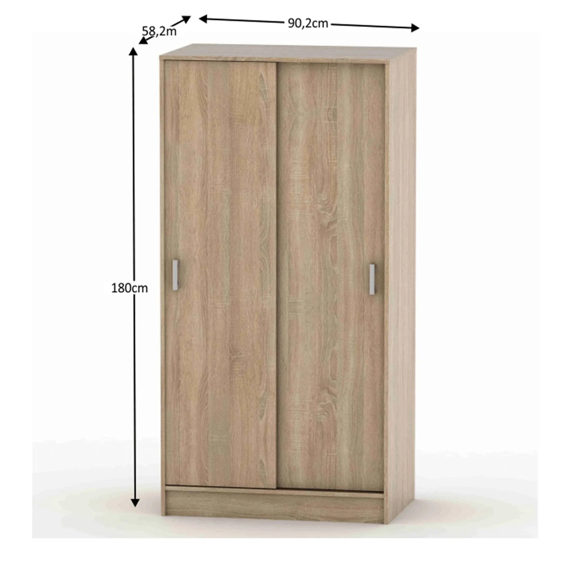 Dulap BETTY 4 BE04-002-00, stejar sonoma, PAL melaminat, cu 2 usi, 90x58x180 cm