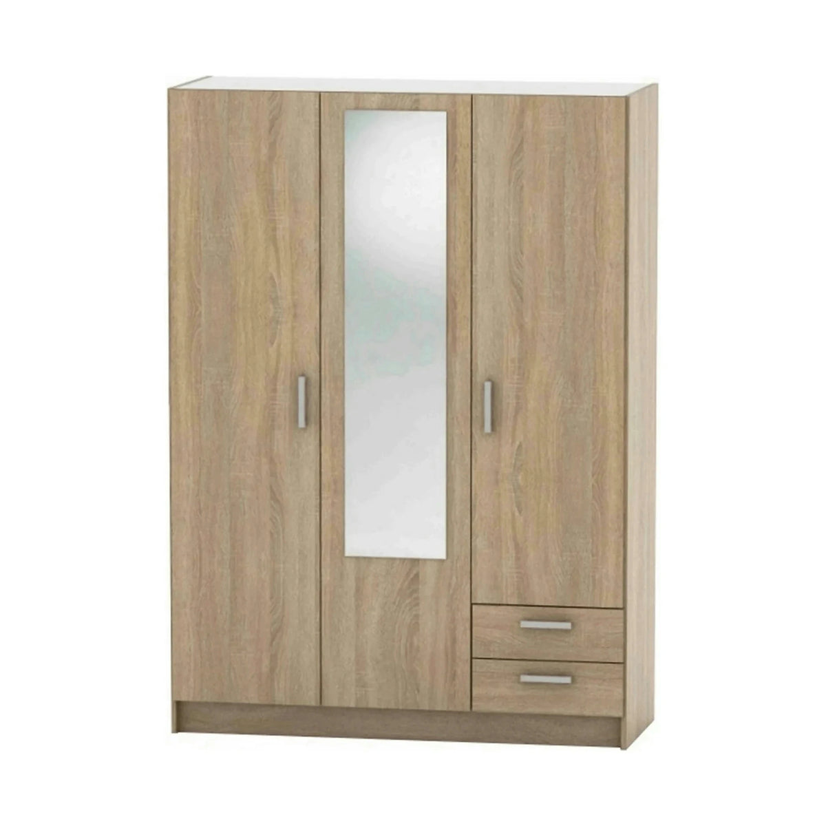 Dulap BETTY 7 BE07-001-00, stejar sonoma, DTD laminat, cu 3 usi si 2 sertare, 136x51x190 cm