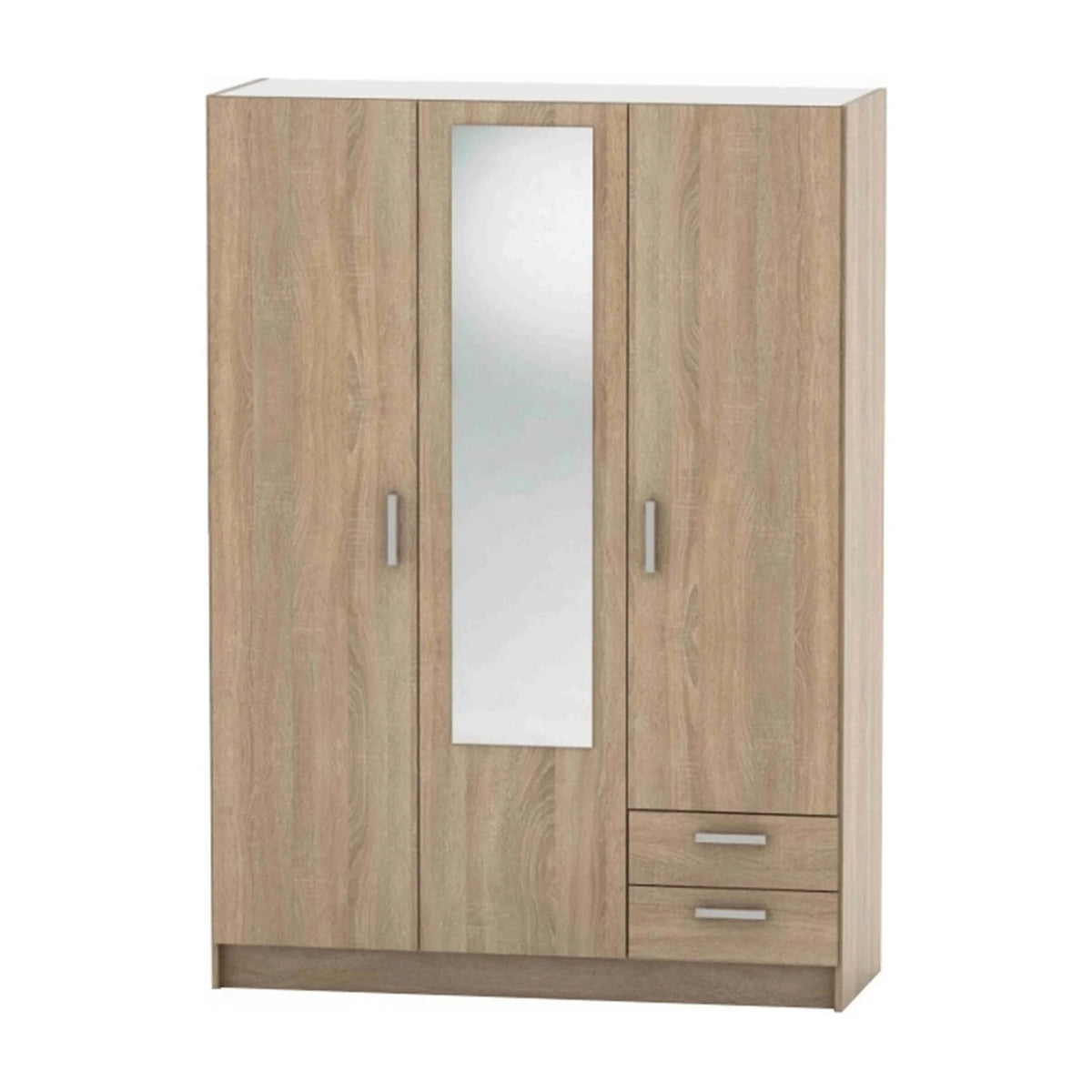 Dulap BETTY 7 BE07-001-00, stejar sonoma, DTD laminat, cu 3 usi si 2 sertare, 136x51x190 cm