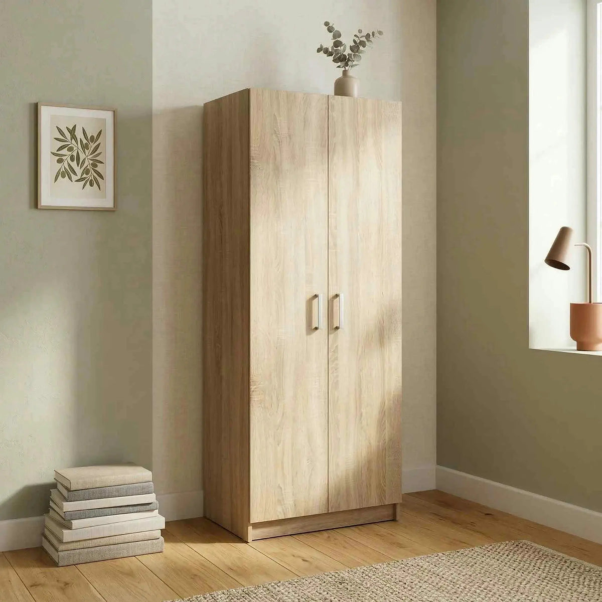 Dulap BETTY 7 BE07-004-00, stejar sonoma, DTD laminat, cu 2 usi, 70x37x183 cm