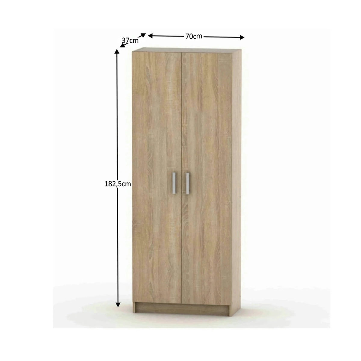 Dulap BETTY 7 BE07-004-00, stejar sonoma, DTD laminat, cu 2 usi, 70x37x183 cm