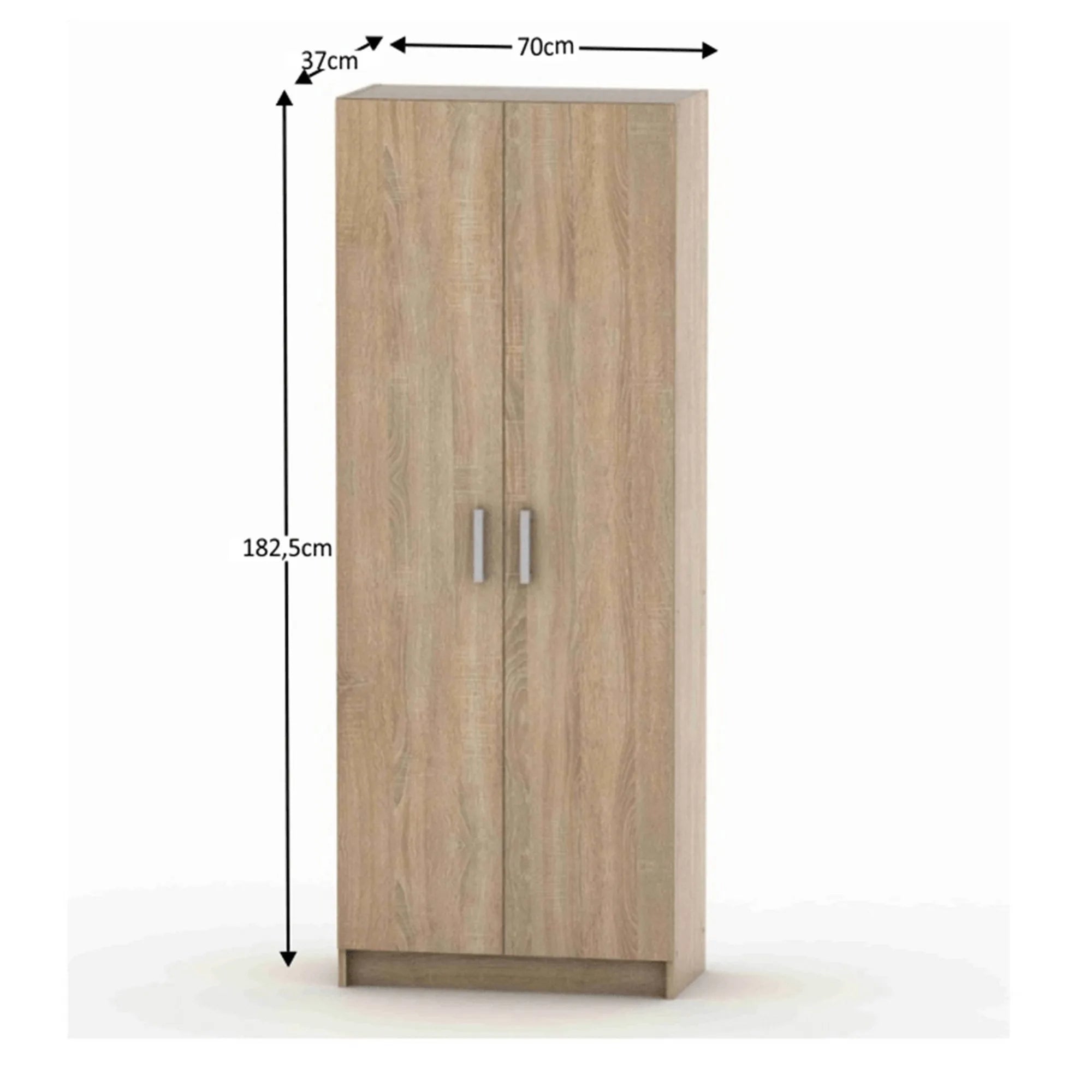 Dulap BETTY 7 BE07-004-00, stejar sonoma, DTD laminat, cu 2 usi, 70x37x183 cm