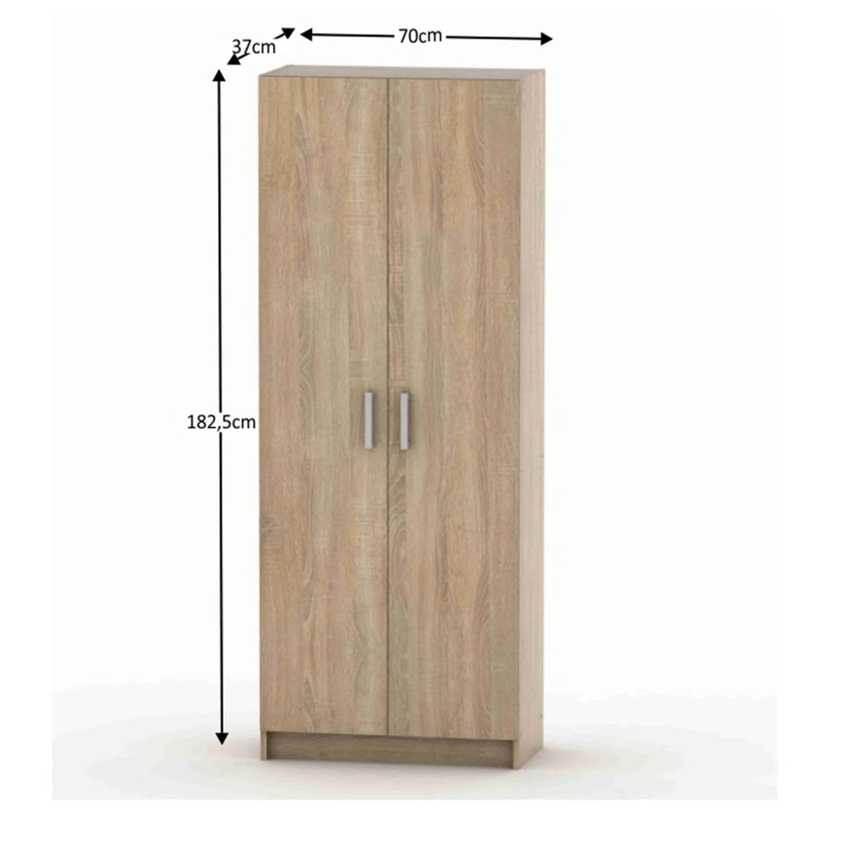 Dulap BETTY 7 BE07-004-00, stejar sonoma, DTD laminat, cu 2 usi, 70x37x183 cm