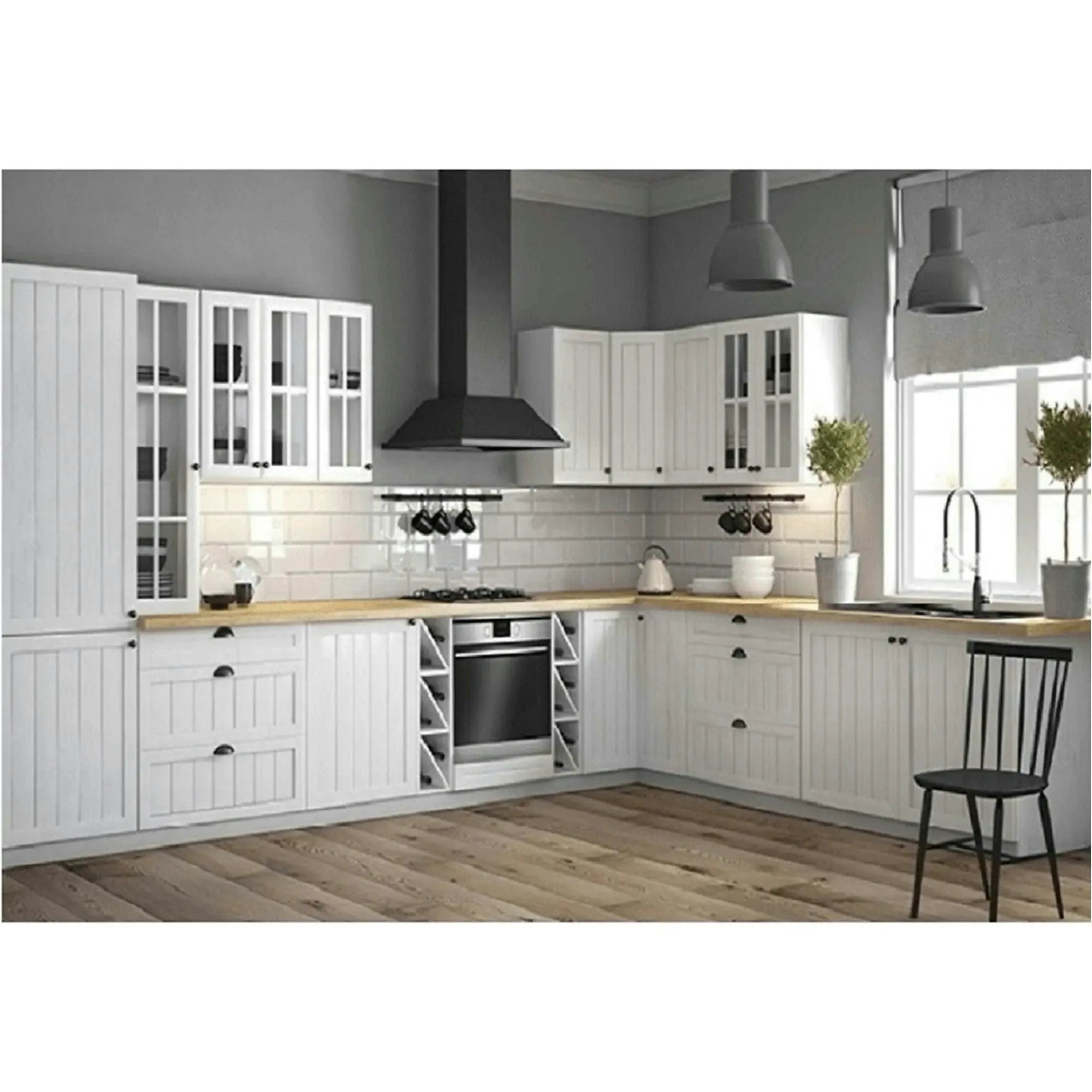 Dulap bucatarie PROVENCE D60P, alb, DTD laminat, 60x58x212 cm