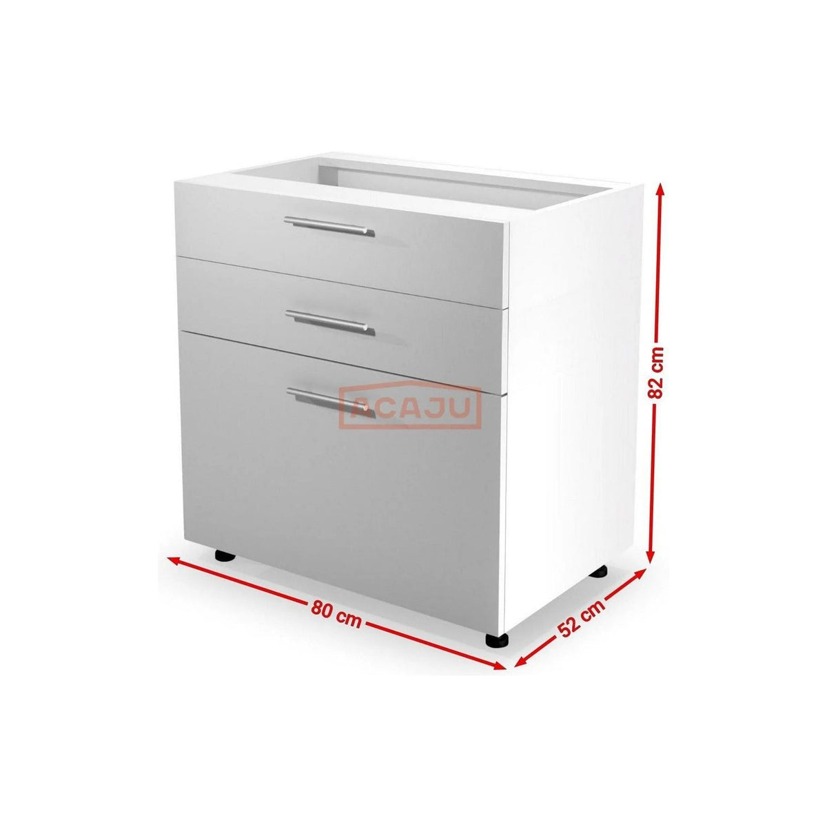 Dulap bucatarie VENTO D80-82, alb, PAL, 80x52x82 cm