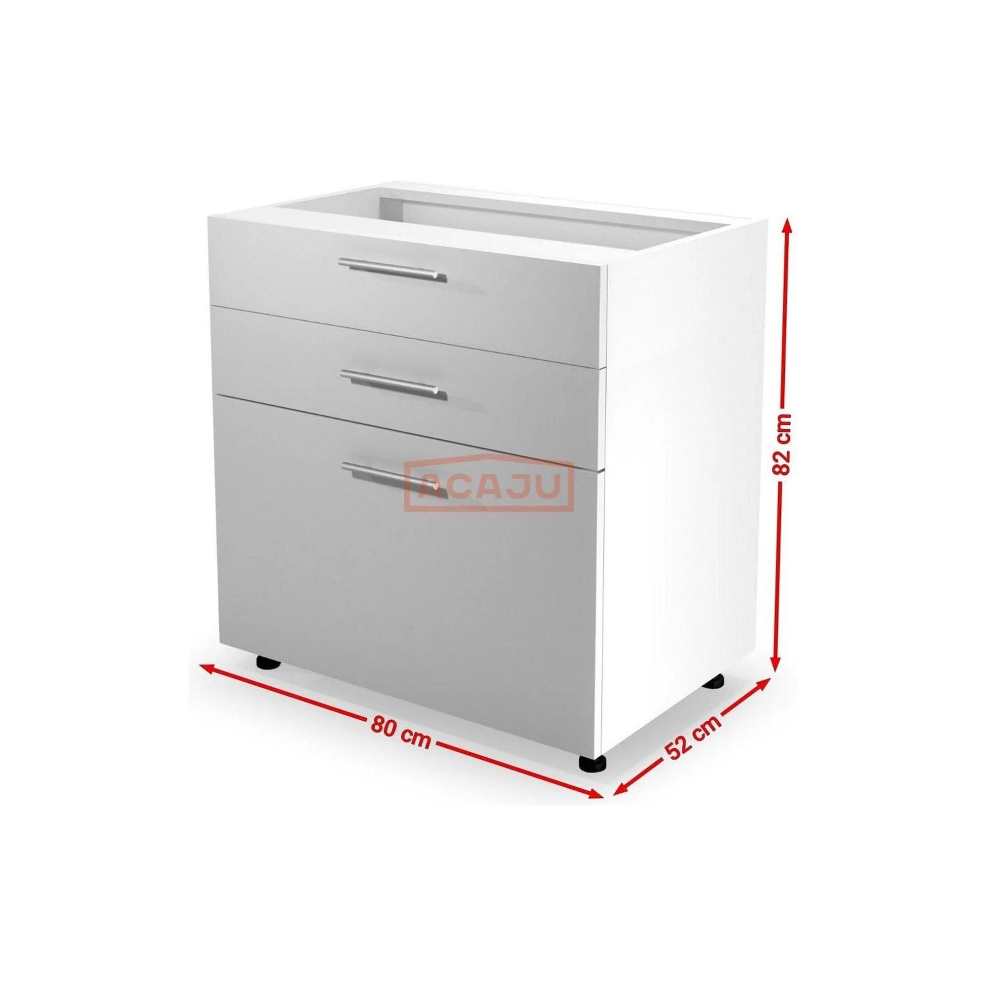 Dulap bucatarie VENTO D80-82, alb, PAL, 80x52x82 cm