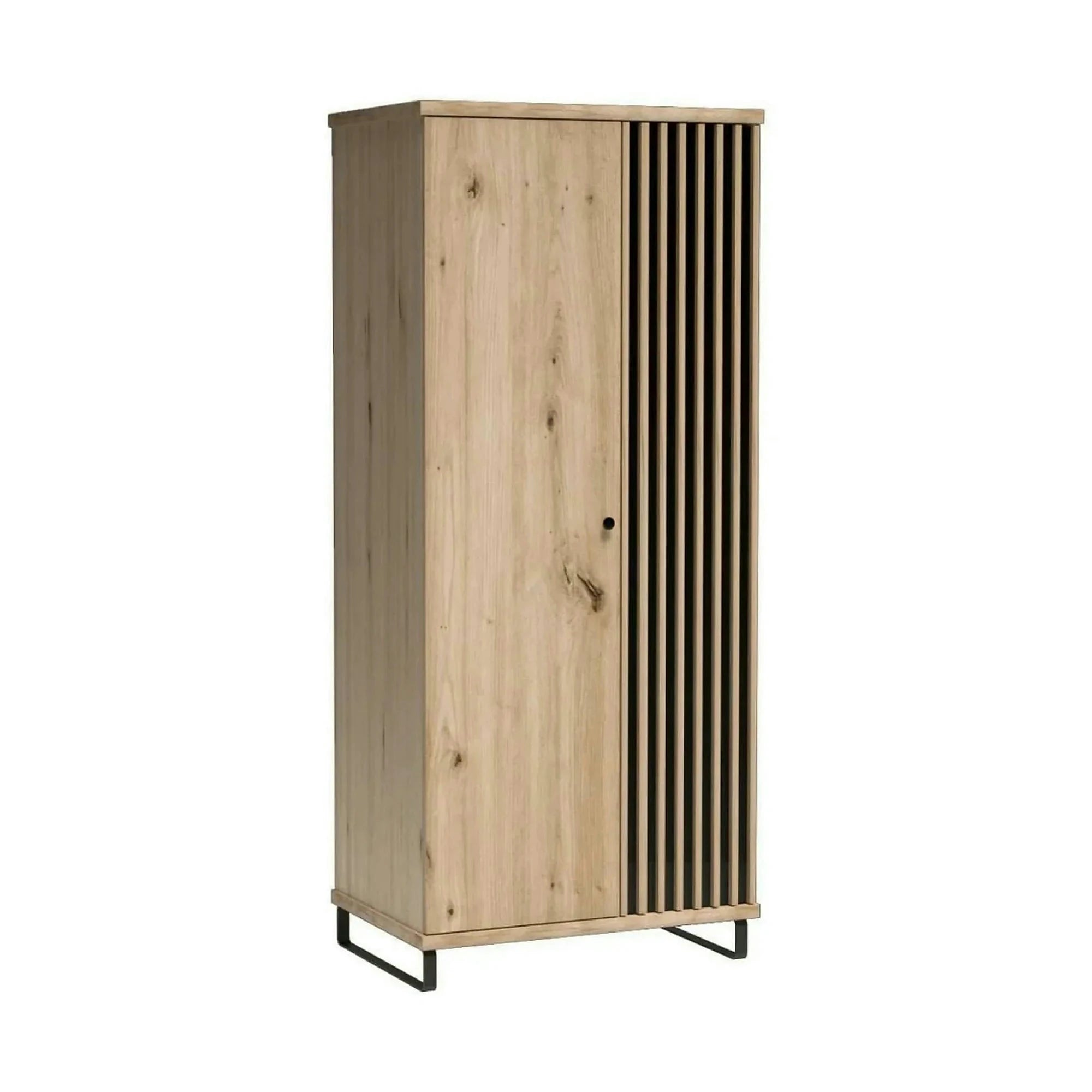 Dulap CALIA C1, stejar artisan/negru, PAL laminat, cu 2 usi, 86x58x191 cm