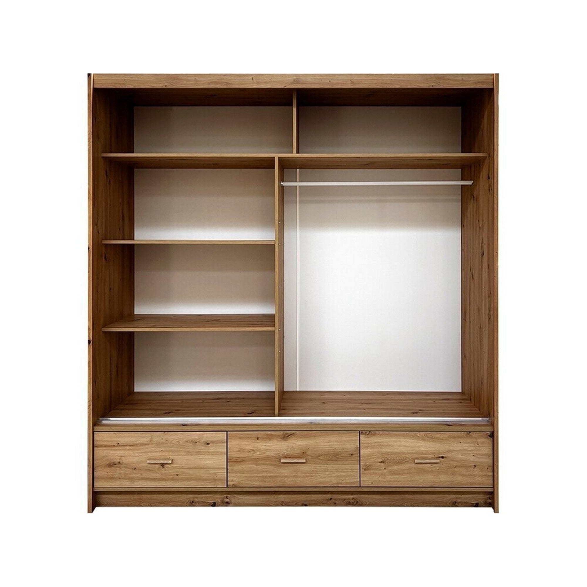 Dulap CANADA CA2-200, stejar artisan/gri grafit, PAL, cu 2 usi si 3 sertare, 200x60x215 cm