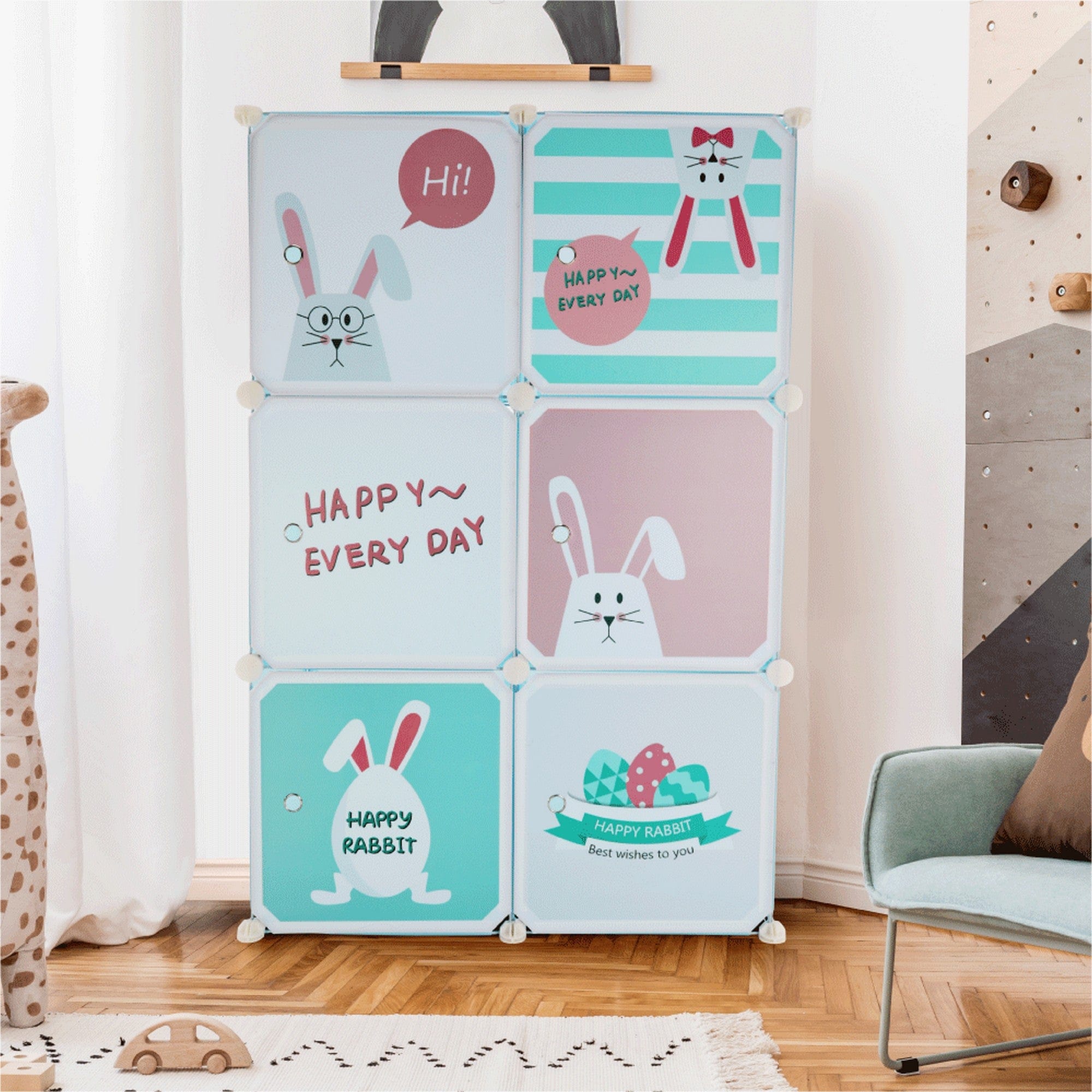 Dulap copii EDRIN, multicolor, metal/plastic, 75x37x147 cm