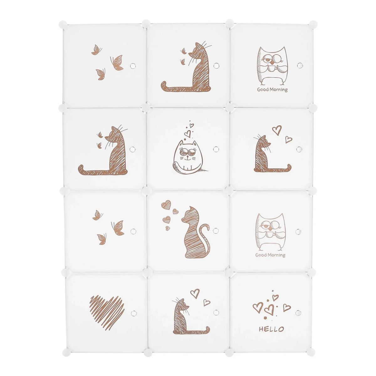 Dulap copii KITARO, alb, metal/plastic, 107x47x142 cm