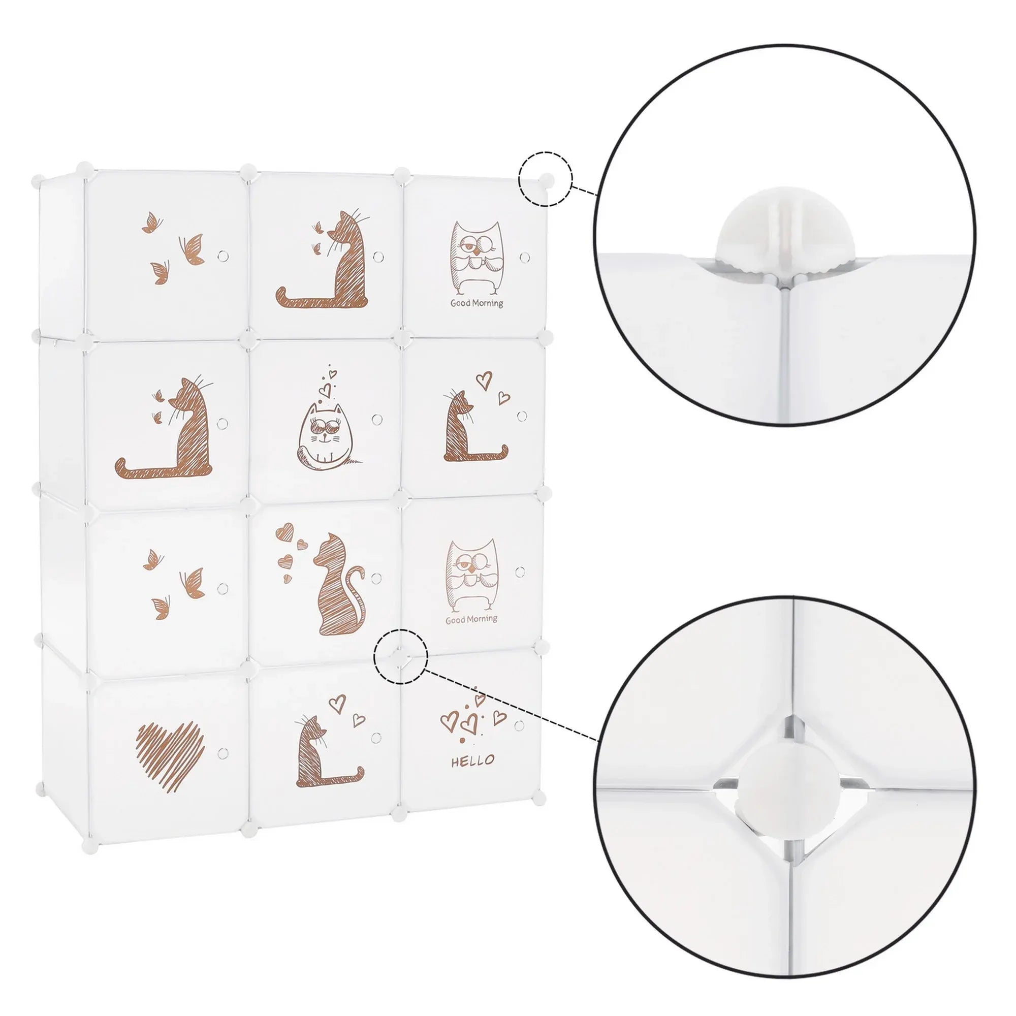 Dulap copii KITARO, alb, metal/plastic, 107x47x142 cm